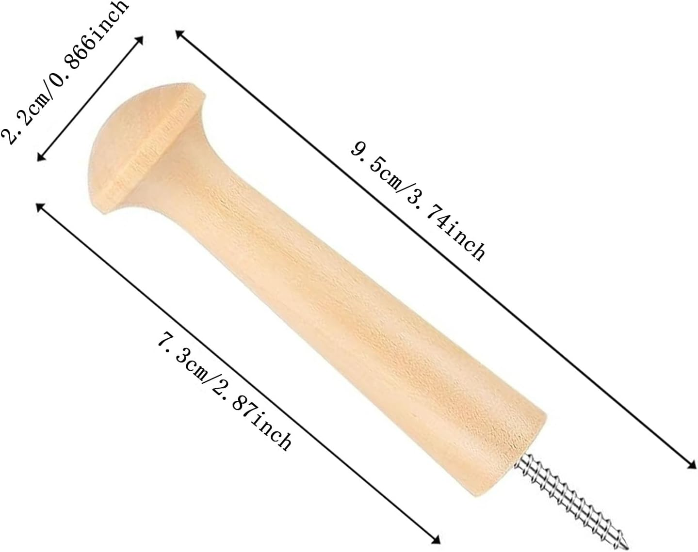 Shengsenfu Wooden Shaker Peg Wood Screw-On Shaker Pegs Unfinished Wood Shaker Racks for Hanging Clothes Hats Towel DIY, Wood Hooks for Wall, Wood Wall Hooks, Wooden Coat Hooks Wall Mounted, Hat Hooks
