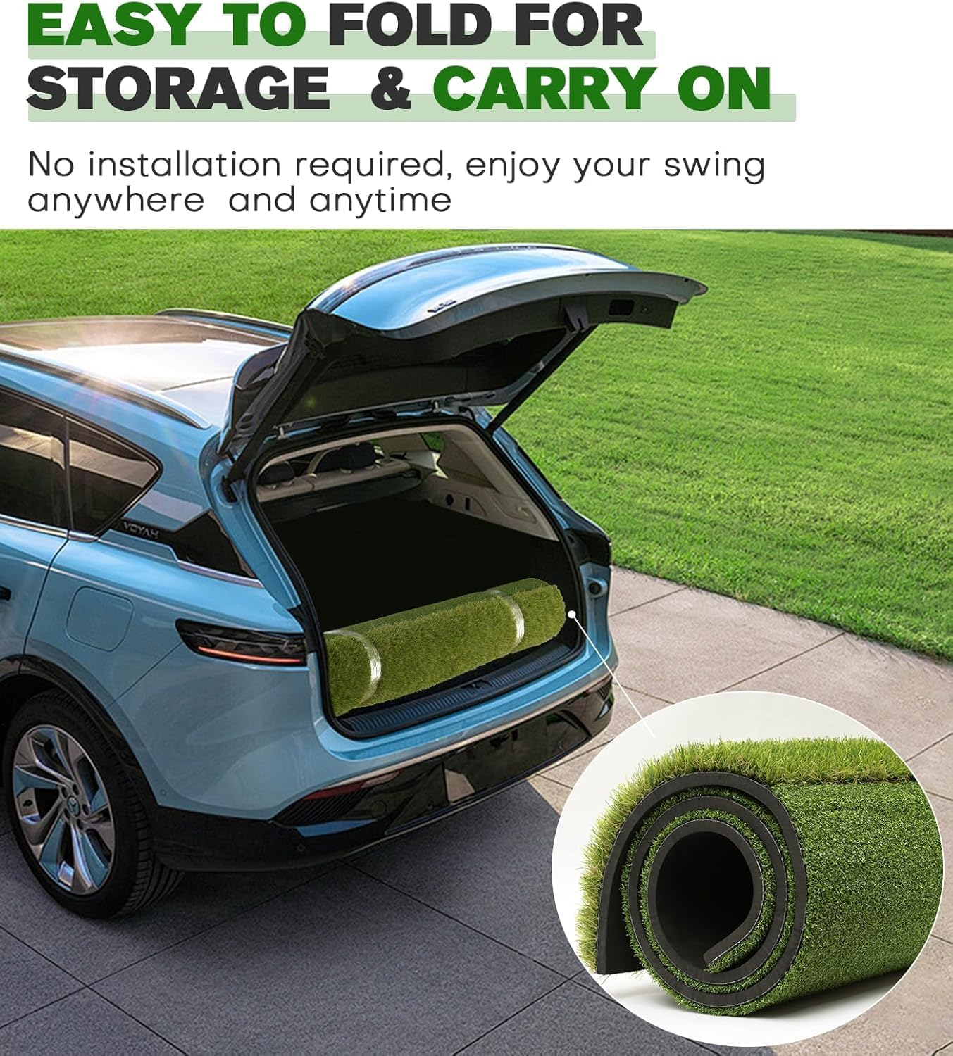 Premium Dual-Turf Golf Mat: 120X150 Cm Thickened Golf Practice Hitting Mat, Indoor & Outdoor Golf Training Swing & Chipping Mat for Backyard, Ideal Valentine Gifts for Men Dad Husband image number 1