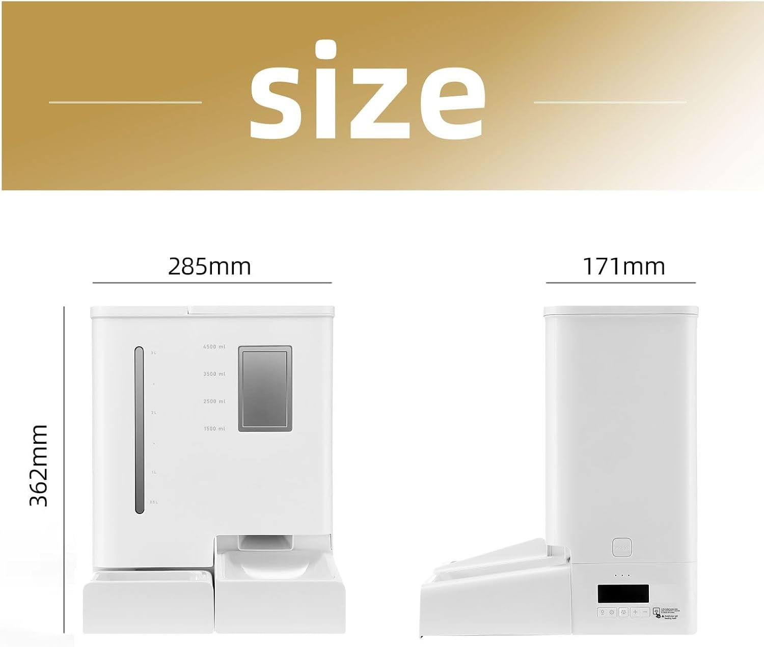 Pet Scene Automatic Pet Feeder Waterer Set, Wifi Smart Dog Cat Feeding Drinker with App Control Timed Voice Recorder, 5L Food & 4L Water Dispenser Capacity image number 3