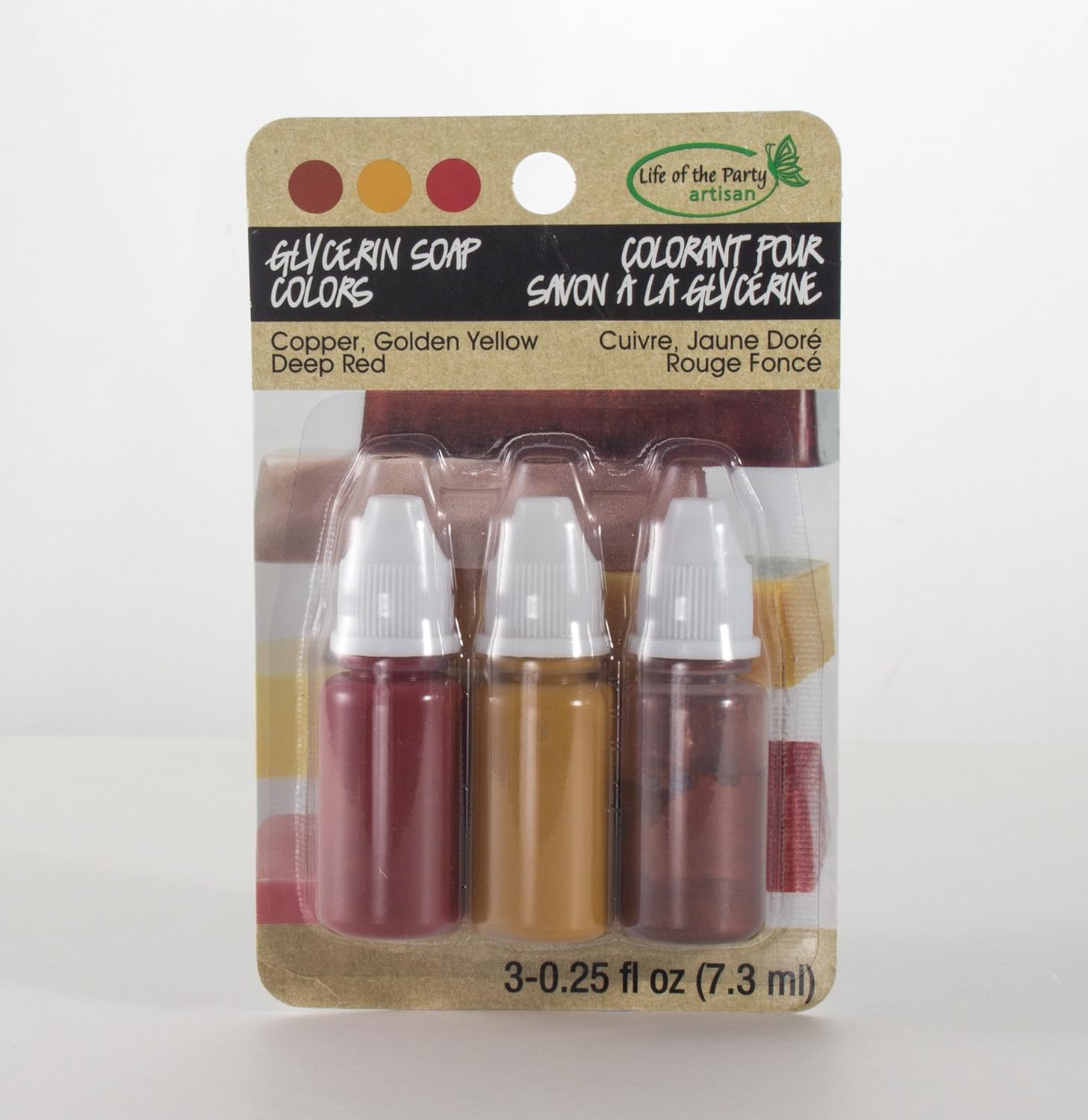 Life of the Party 3-Pack Copper, Golden Yellow, Deep Red Glycerin Soap Colors - 0.75 Oz