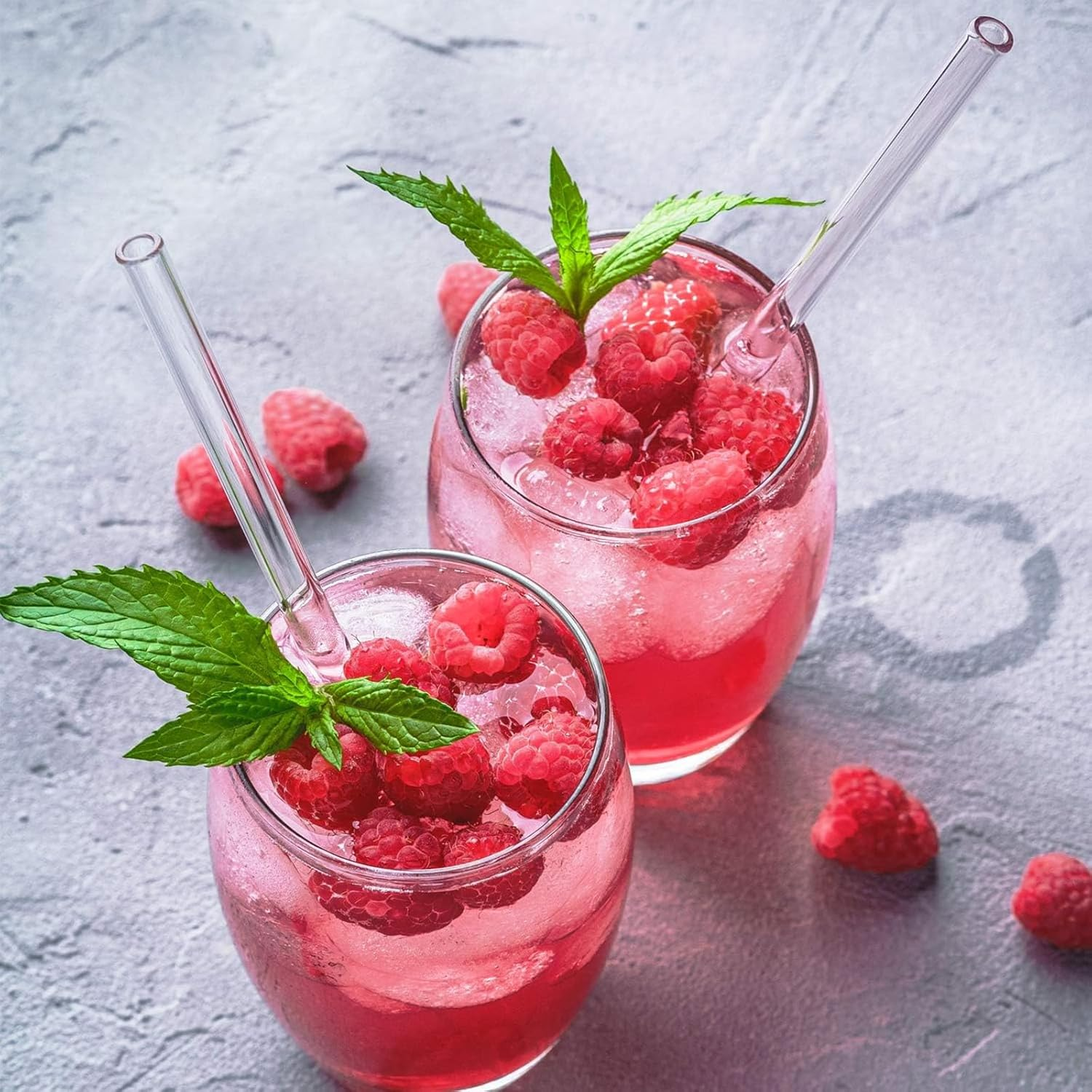 XBOGO Reusable Glass Straws Set, Clear Glass Drinking Straws,Perfect for Smoothies, Milkshakes, Juice, Tea (16)