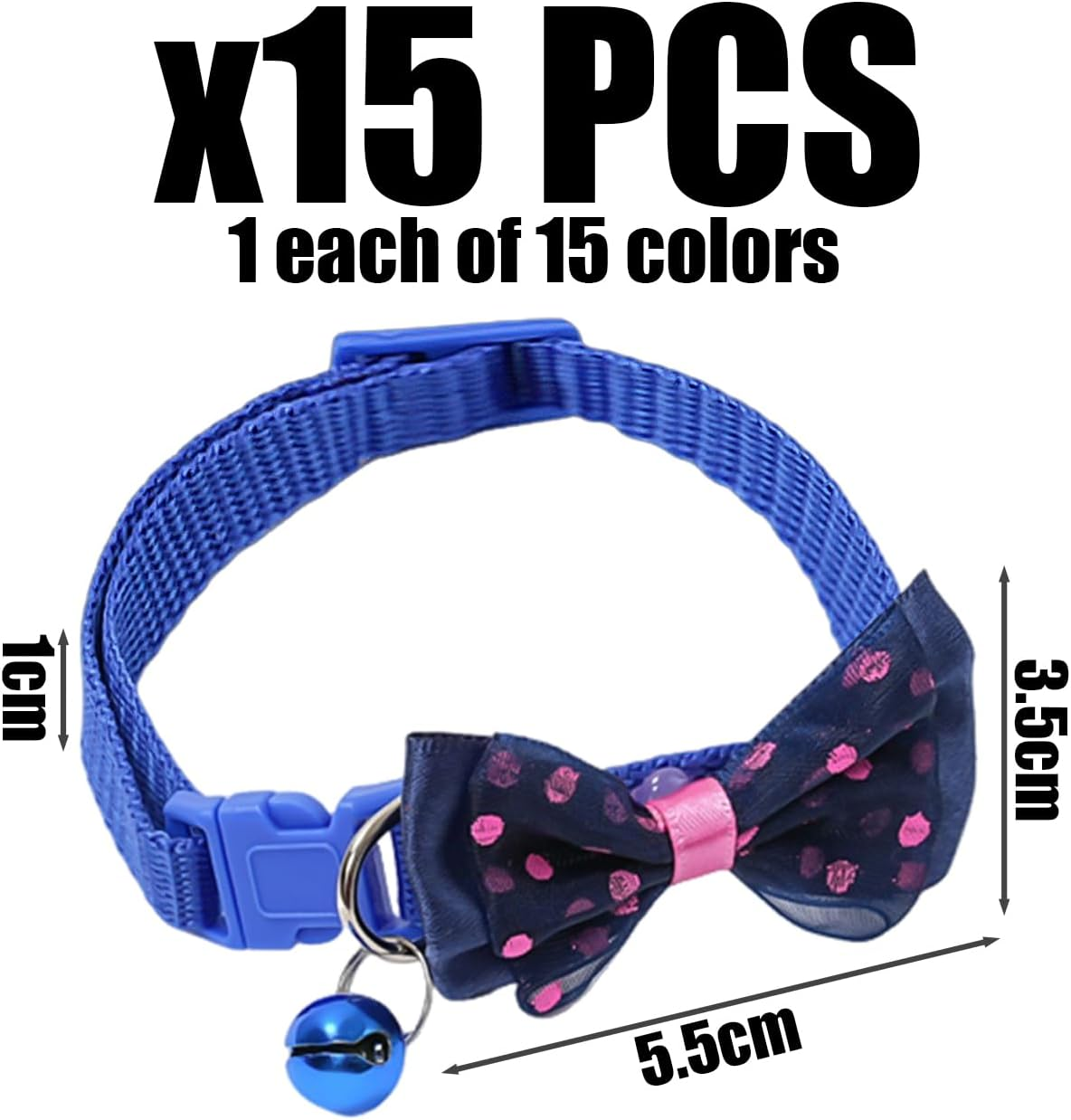 IDNVFY 15 Pieces Bending Half, Small Dog Collar, Cartoon Decorative Collar, Adjustable Pet Chain. image number 3