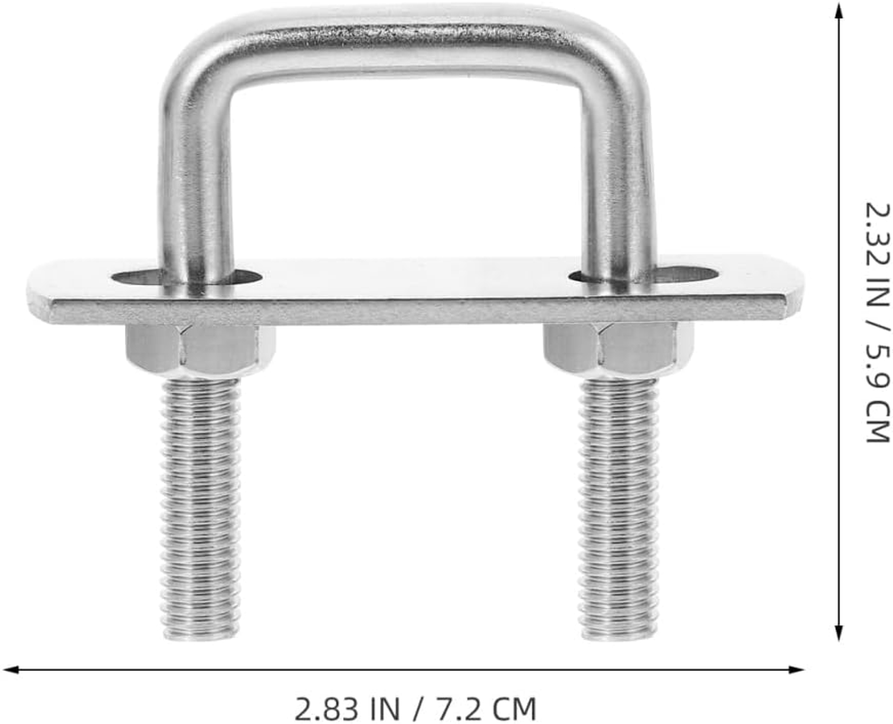 4Pcs Stainless Steel U Bolts 1-1/4 Internal Width Heavy Duty Square Bend U-Bolt Fasteners with Washers and Nuts for Trailer Boat Accessories image number 4