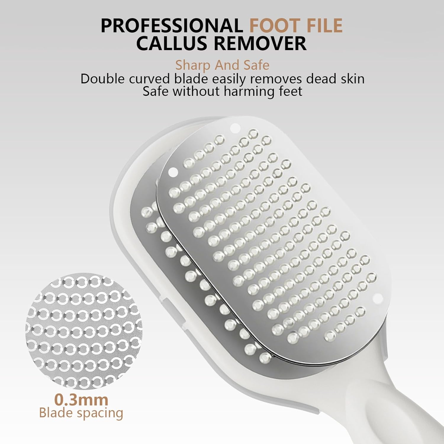 Pack of 2 Pedicure Callus Rasp 2-In-1 with Crumb Tray - for Dry and Wet Feet - Removes Calluses - Double Foot Rasp (Black and White) image number 1