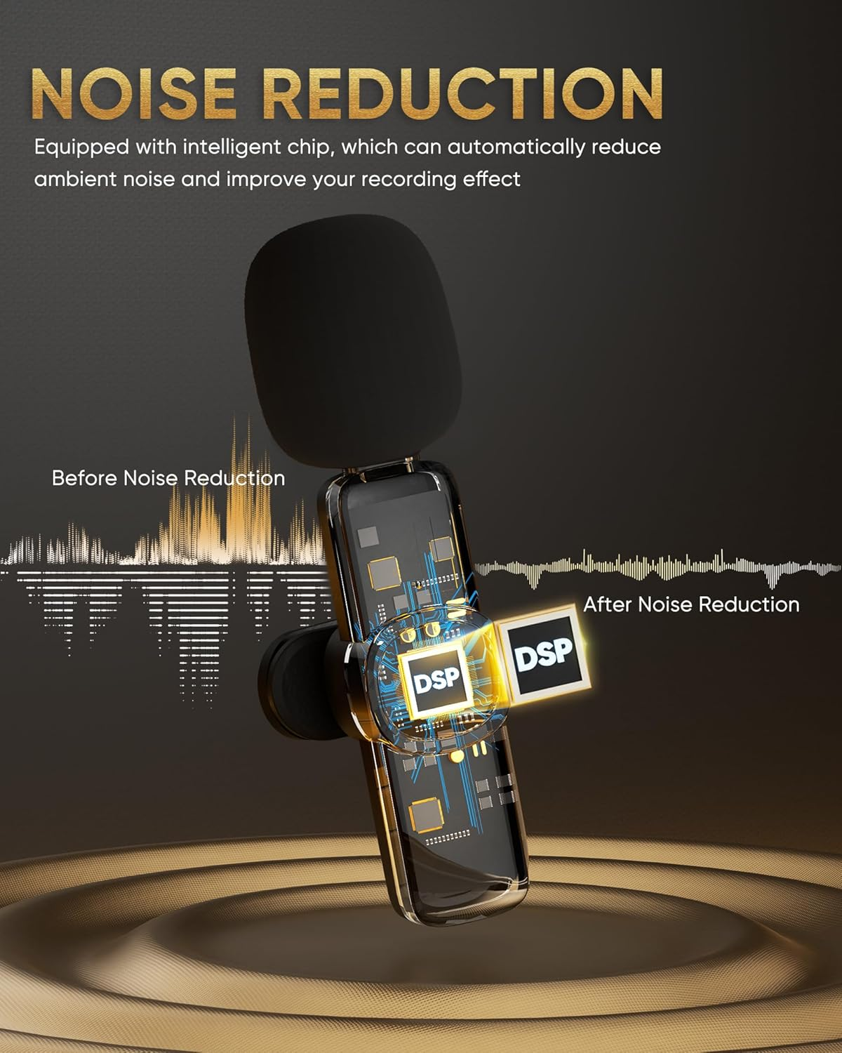 Wireless Lavalier Microphone for Iphone/Android Phone/Laptop/Pc, IUMAKEVP 360&deg; Adjustable Clip on Microphone with 100FT Transmission Distance and Noise Cancellation for Vlog, Interview, Tiktok (2 Mic) image number 3