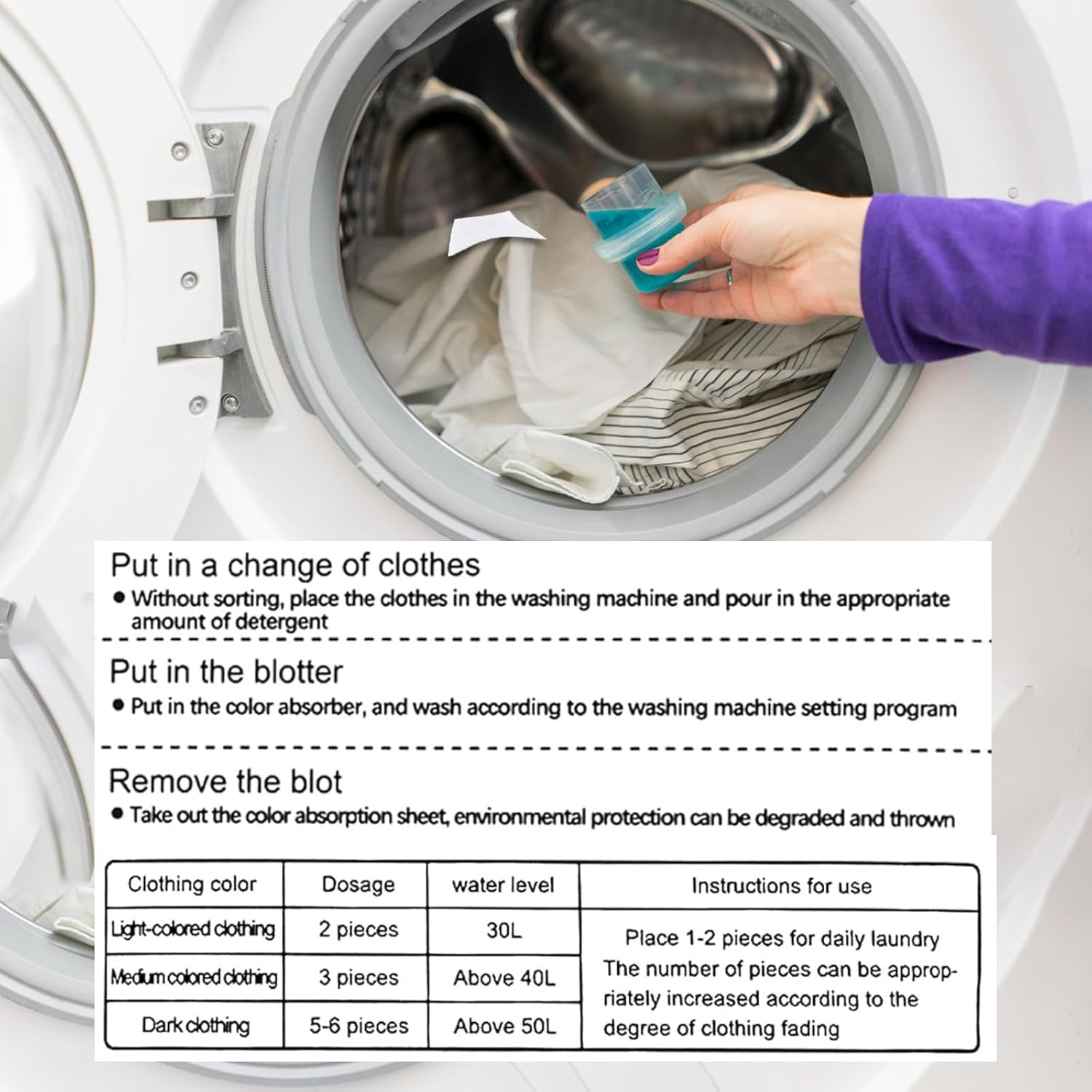 Laundry Sheets, 100 Pcs Dye Trapping Sheets, Colour Catcher for Washing Machine, Laundry Sheets Travel Prevent Colour for Mixed Loads, Travel Laundry Essential