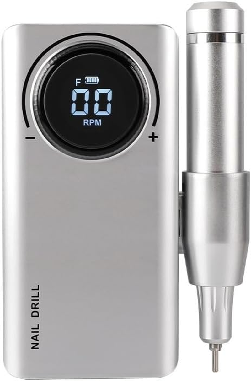 Tootoo 35000RPM Portable Nail Drill Machine Rechargeable E File Fits Manicure Pedicure (Silver) image number 1