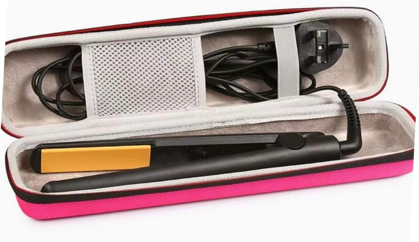 DECOMELODY Hair Straightener Storage Bag Curling Iron Organizer Hard Case for Travel Heat Resistant Properties image number 6