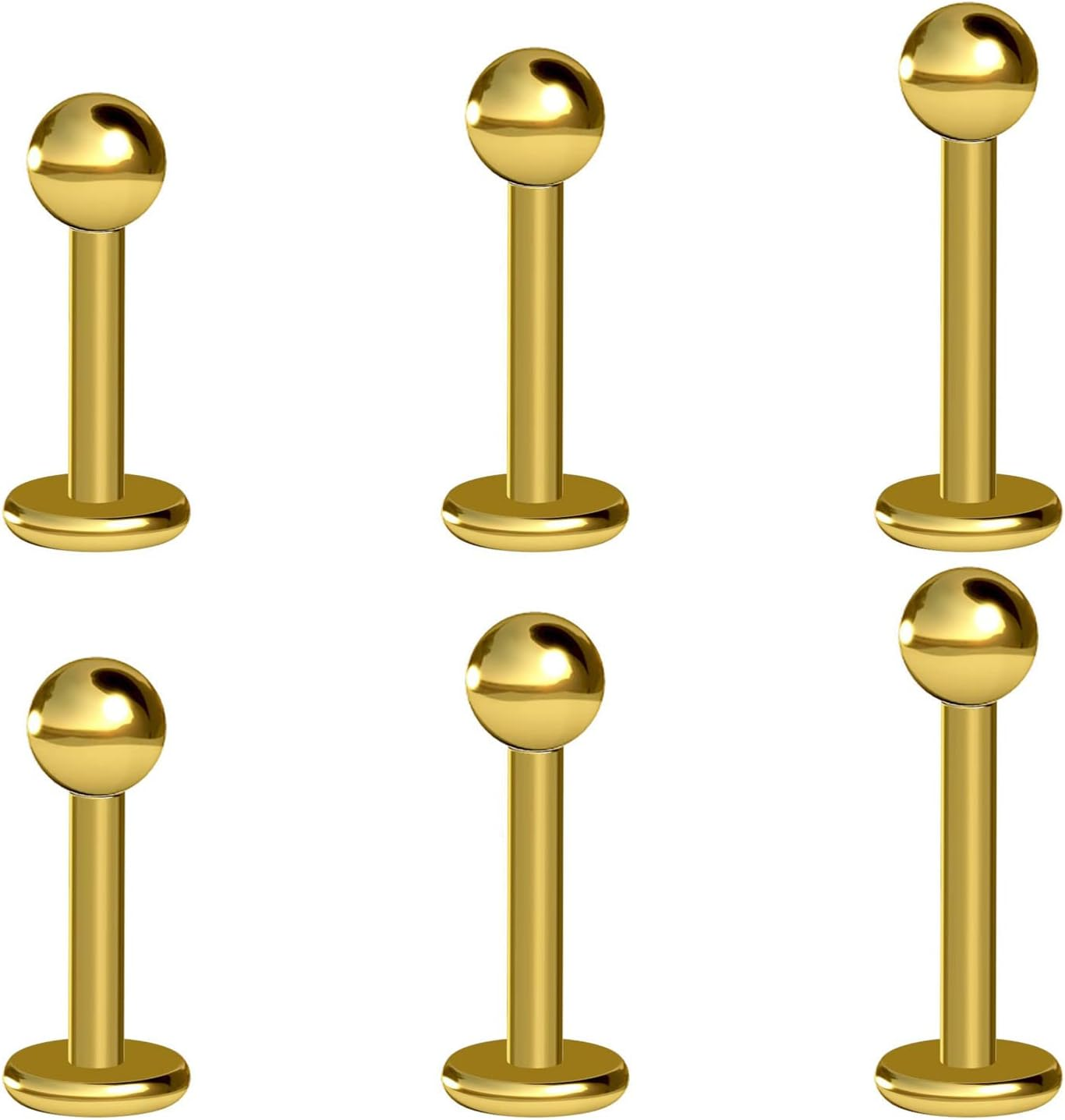 Newkeepsr 16G Internally Threaded F136 Implant Grade Titanium Labret Monroe Lip Tragus Helix Earrings Studs image number 3