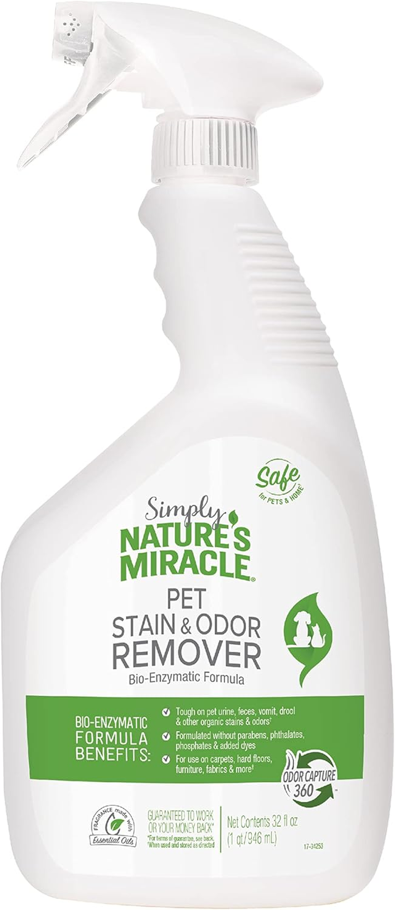 Nature'S Miracle Simply Pet Stain and Odor Remover, 946ML, Made with 86% Plant-Derived Surfactants image number 5