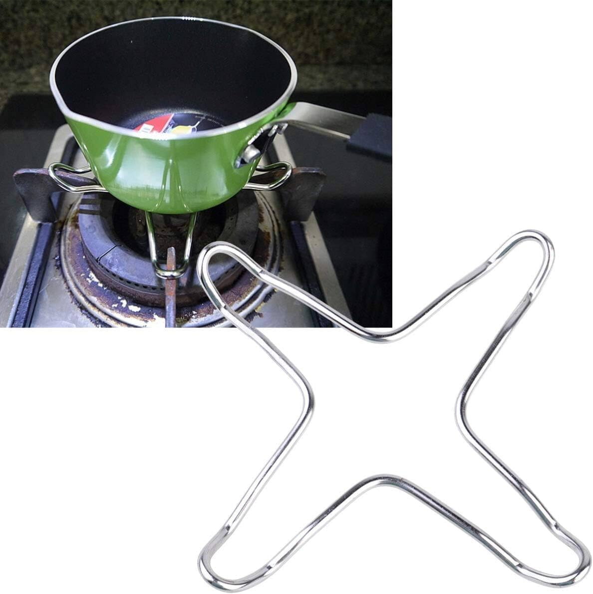 BEANPRECOY 4Pcs Gas Stove Bracket Stove Durable Silver Gas Cooker Accessories Gas Reducer Ring Stove Rack Metal Wok Support Ring Metal Stand Metal Bracket Gas Stand Stove Grates Gas Stoves Pot Support image number 1