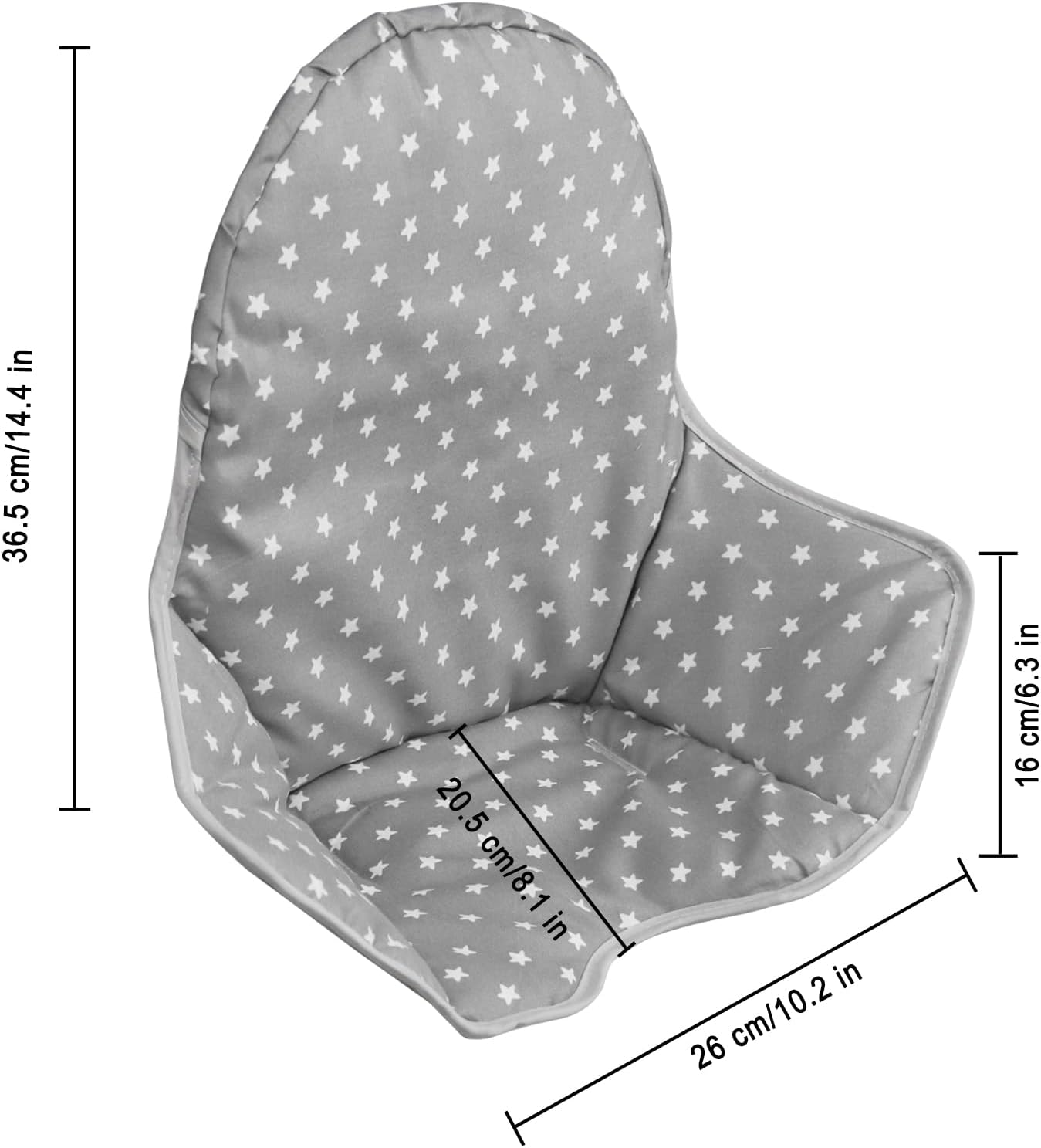 Twoworld High Chair Cushion for IKEA Antilop Highchair, Baby High Chair Seat Cover Liner Mat Pad Cushion for IKEA Antilop High Chair (Fashion Gray) image number 4