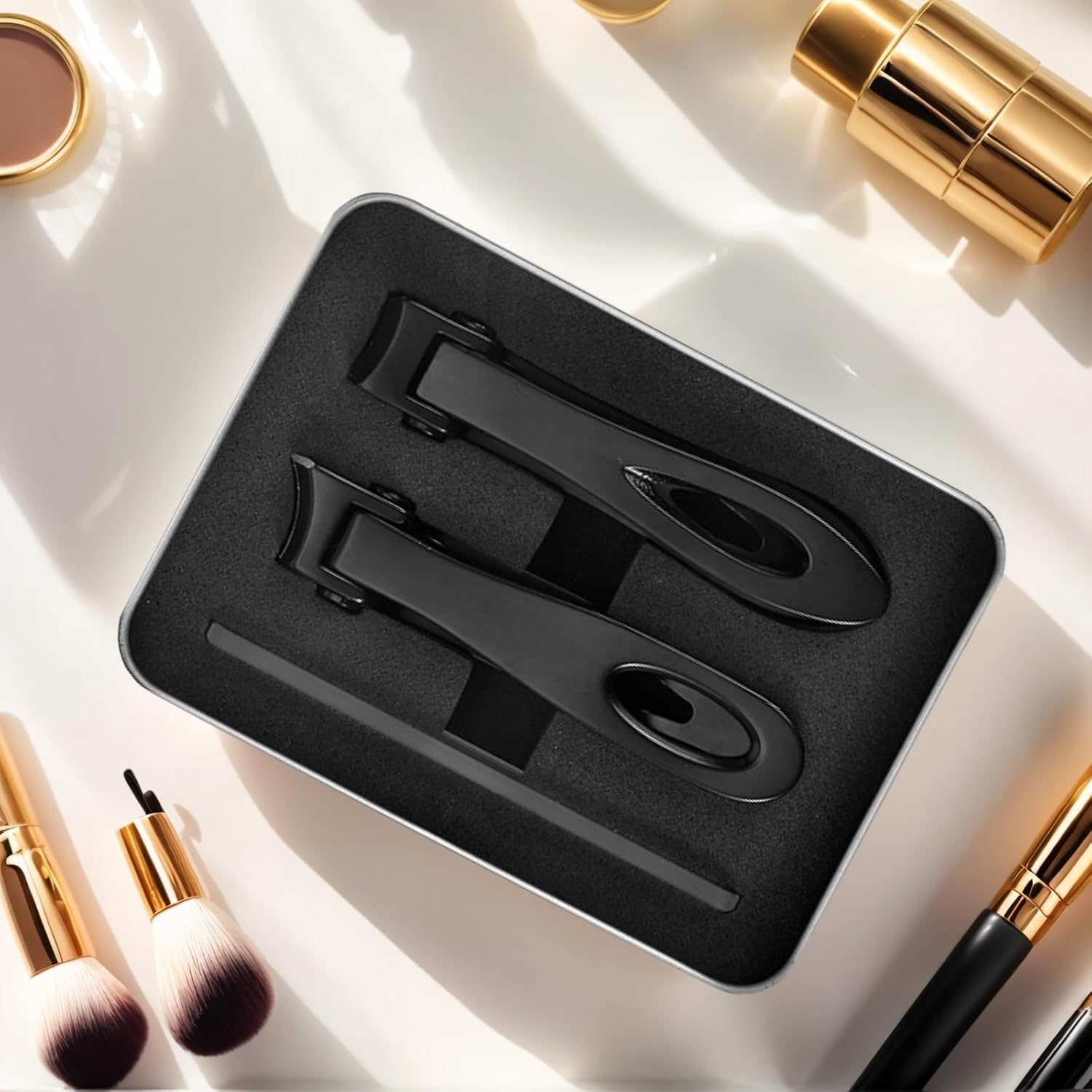 JZS Oversized Thick Nail Clippers for Thick Toenails or Tough Fingernails, Stainless Steel Toenail & Fingernail Cutter Trimmer, Set of 3, Black - Black image number 4