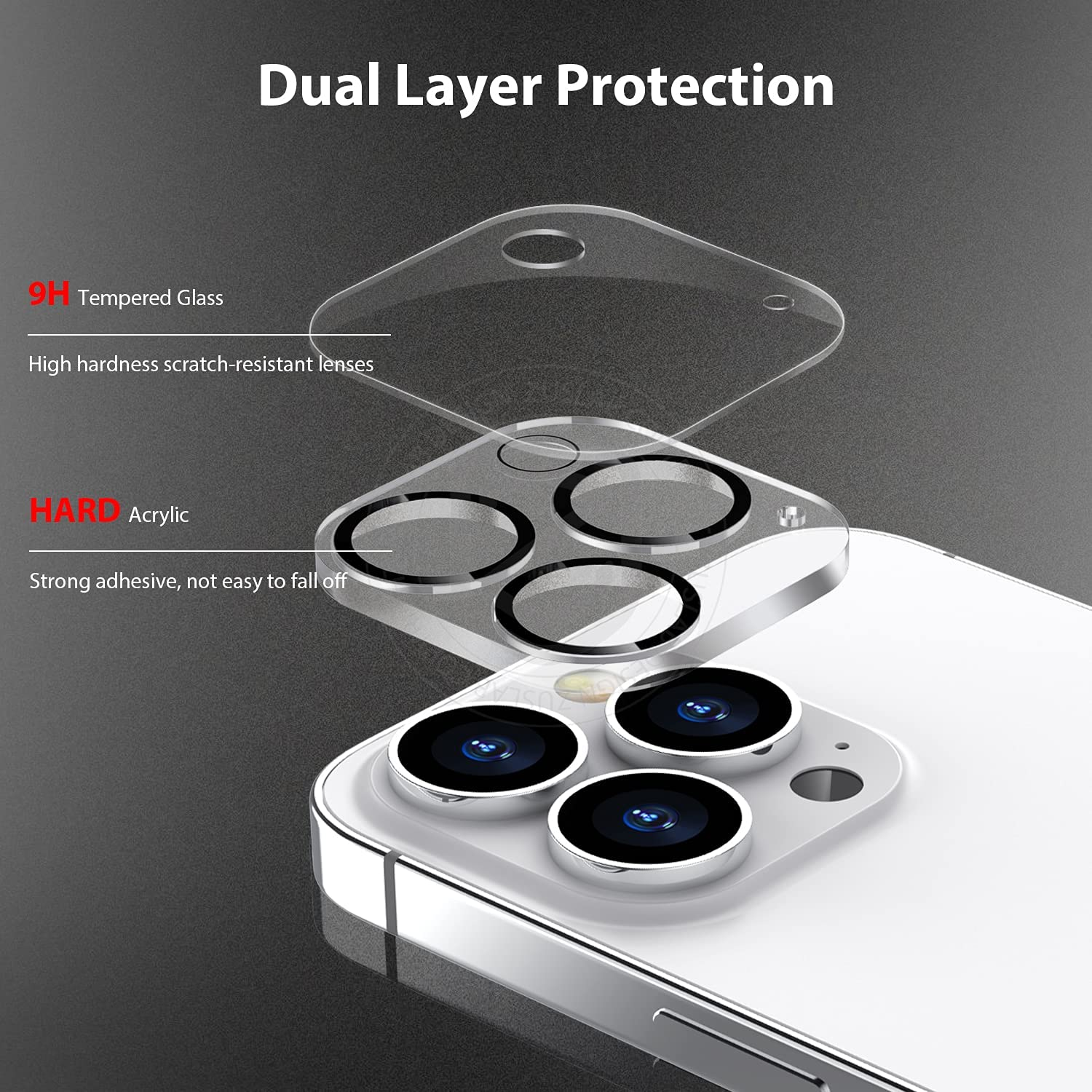 [2 Pack] ZUSLAB Camera Lens Screen Protector for Iphone 13 Pro/Iphone 13 Pro Max Tempered Glass-Anti-Scratch 9H Hardness HD Clear image number 4