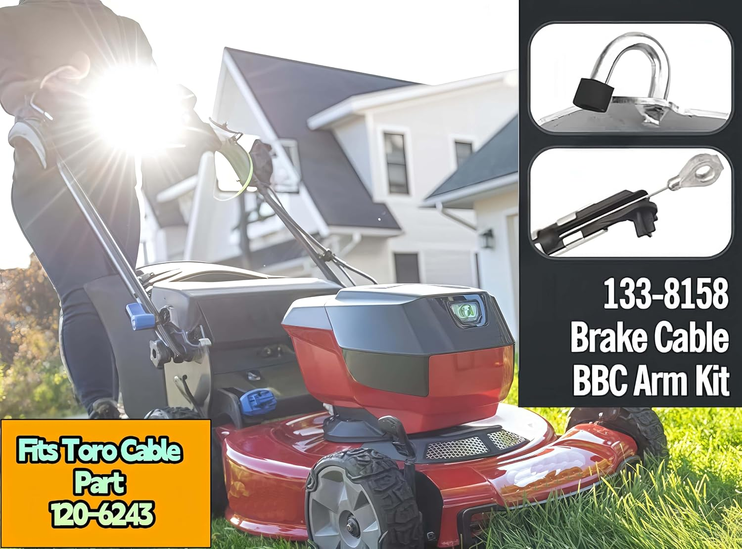 Fascinatte 133-8158 Blade Brake Cable Kit for Toro 30'' Timemaster 20199 20200 20975 20977 Replace 120-6243 image number 3