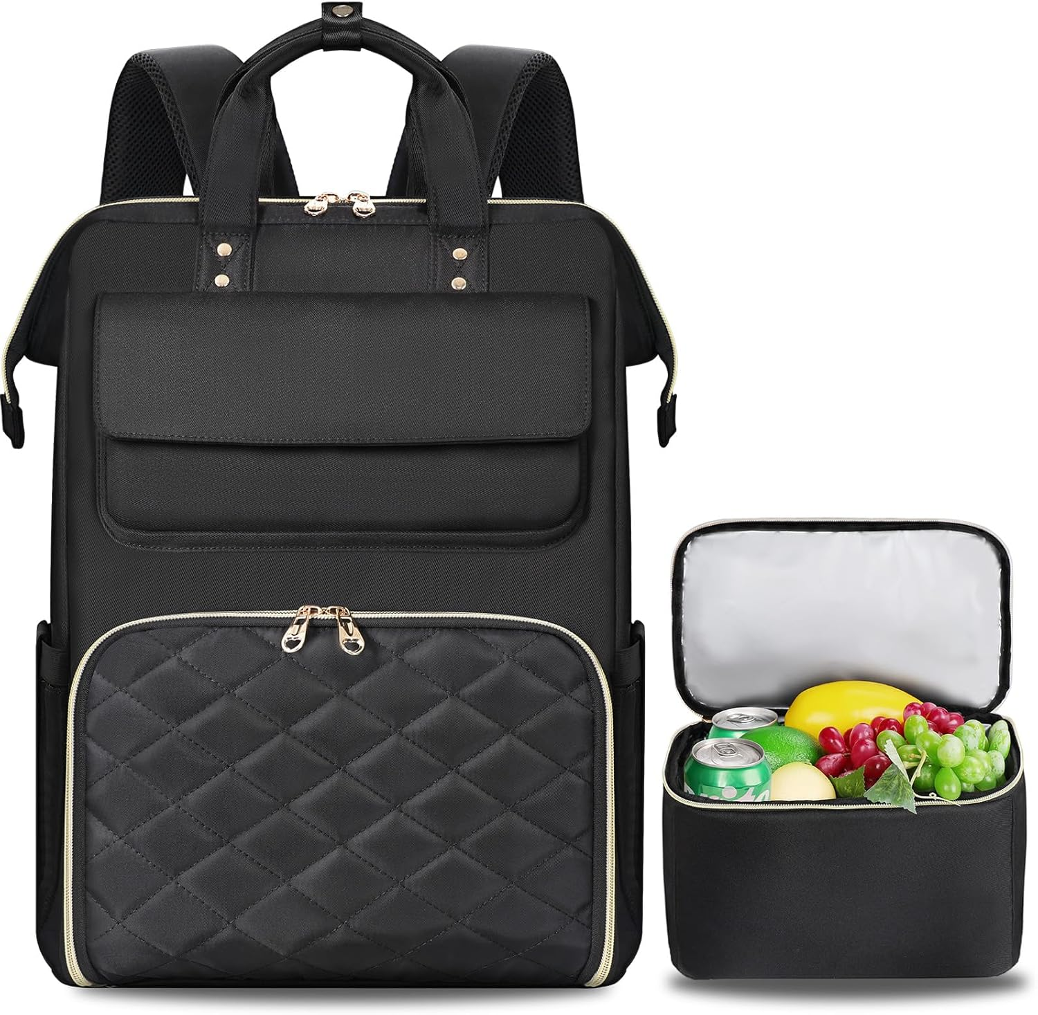 BERTASCHE Lunch Rucksack, Laptop Rucksack Damen 15,6 Zoll Mit Isoliertes K&uuml;hltasche, 2-In-1-Arbeitsrucksack F&uuml;r Frauen/Arbeit/Business/Reisen/Lehrer/Schule/Uni
