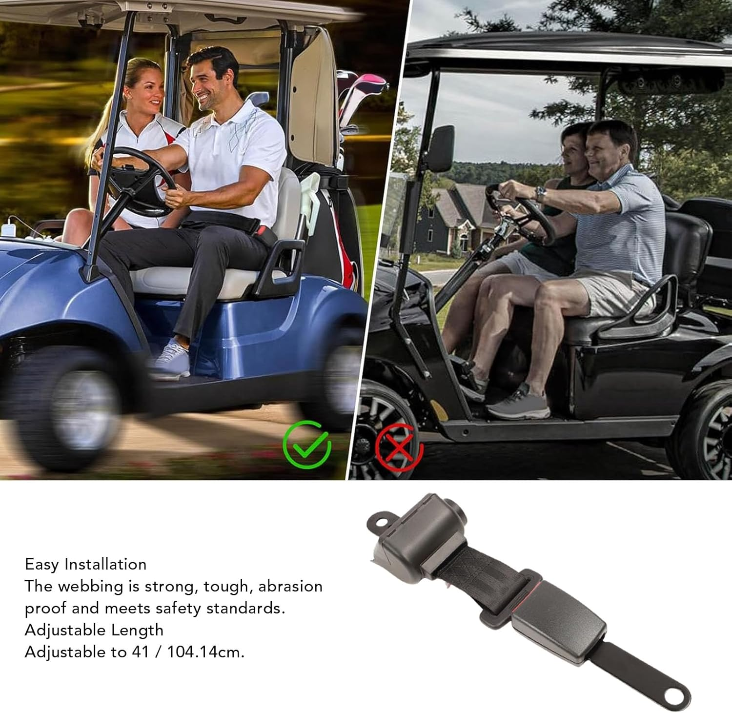 Ejoyous Forklift Retractable Seat Belt, 41In Adjustable Length, with Universal Seat Accessory, Compliant for Engineering Vehicles/Tractors/Landscaping Equipment Enhance image number 6