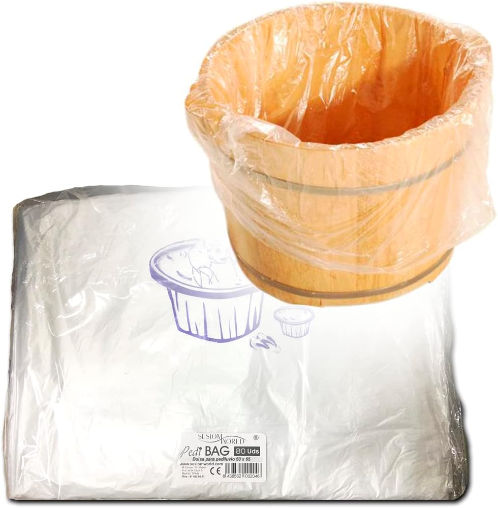 Sesomworld&reg; 80 Pieces PEDIBAG Pedicure Special Plastic Bags for Protecting Foot Baths or Bathtubs