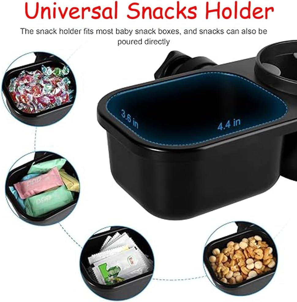 2 in 1 Universal Cup Holder and Snack Tray for Stroller, Bike, Wheelchair, Walker, Scooter image number 1