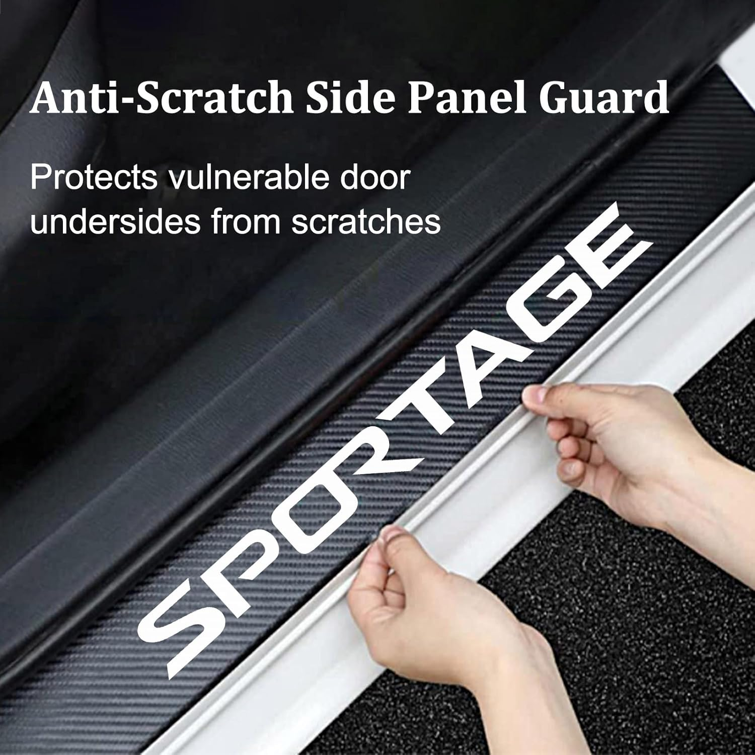 Car Door Sill Protector Compatible with Kia Sportage Accessories, Guard Decoration Scuff Plate Sticker image number 2