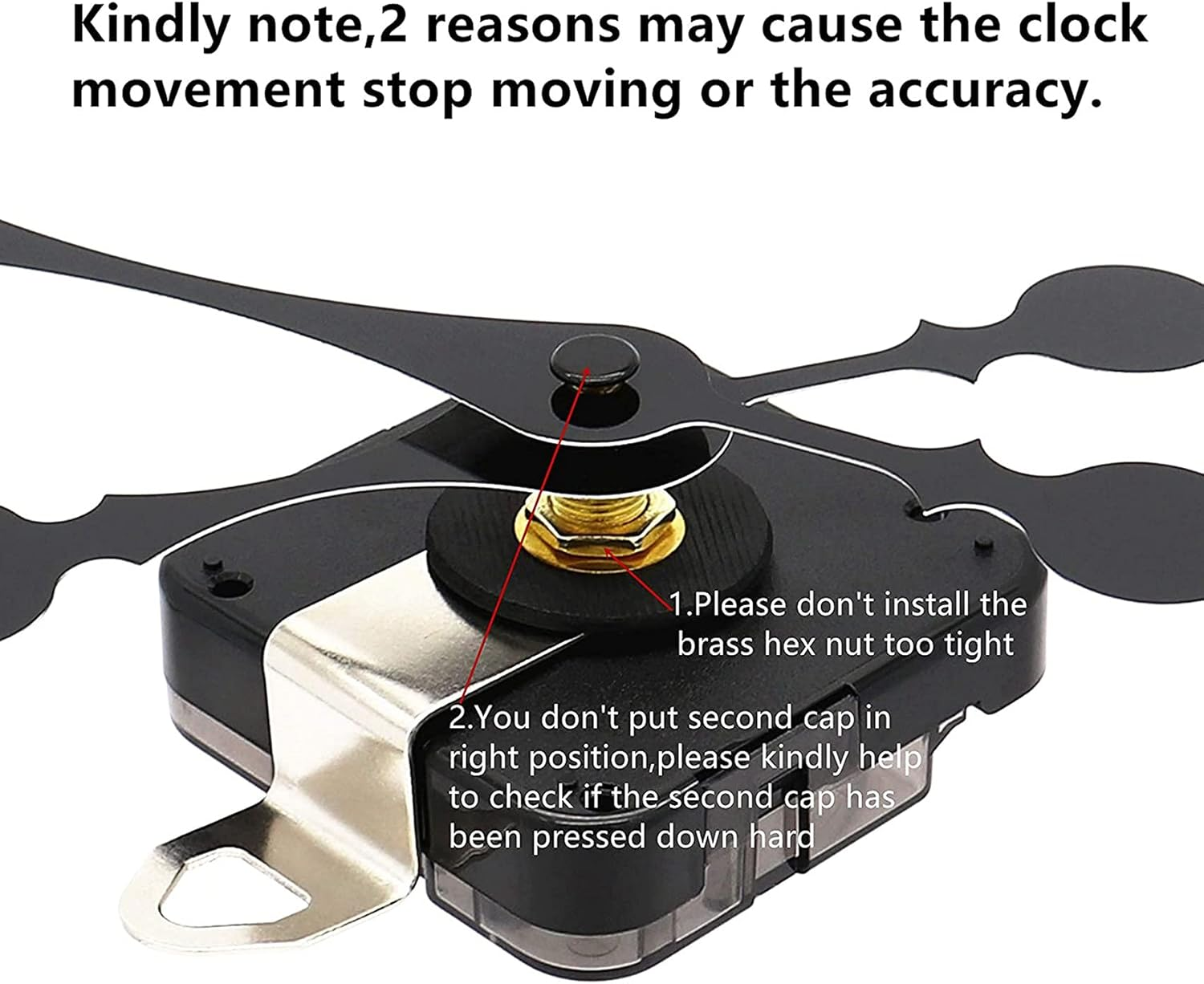 2Pcs Non-Ticking Quartz DIY Wall Clock Movement Mechanism Kit with 5 Different of Repair Parts Replacement image number 4