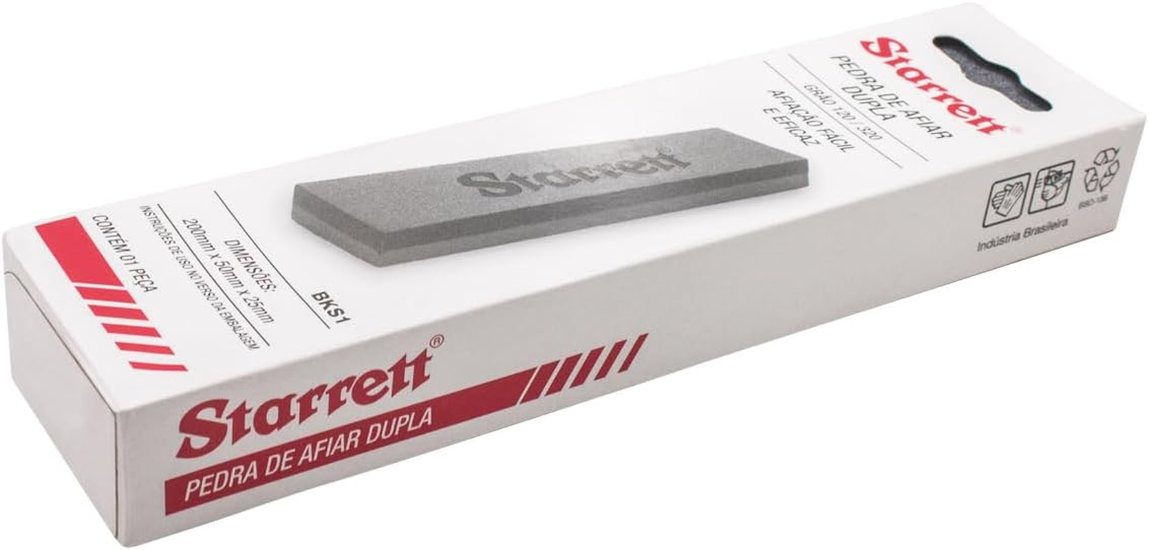 Starrett Sharpening Stone Double Sided 120 and 320 Grit 8" (200Mm) - KBKS1, Grey image number 3