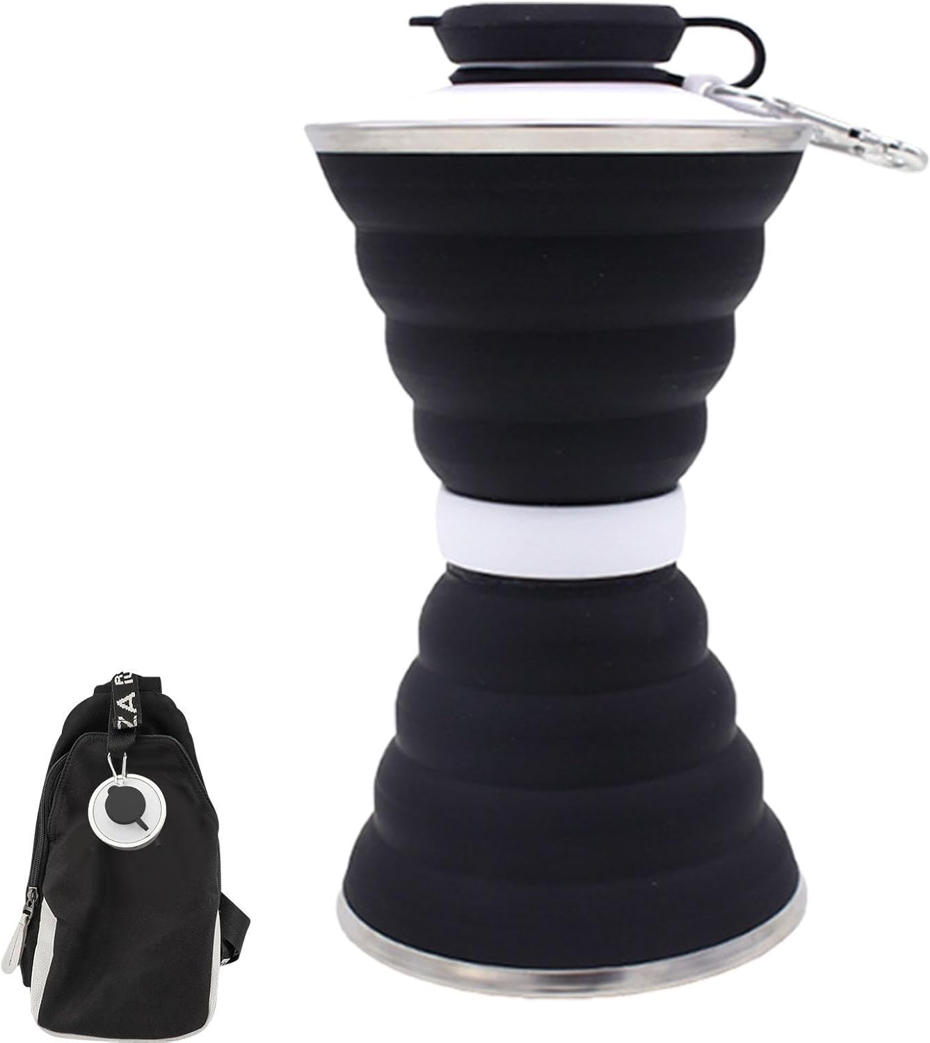 Cup,Leakproof Silicone Cups with Lid - Silicone Cups 500Ml, Portable Drinking Cup for Camping, Hiking, Cycling and More image number 5