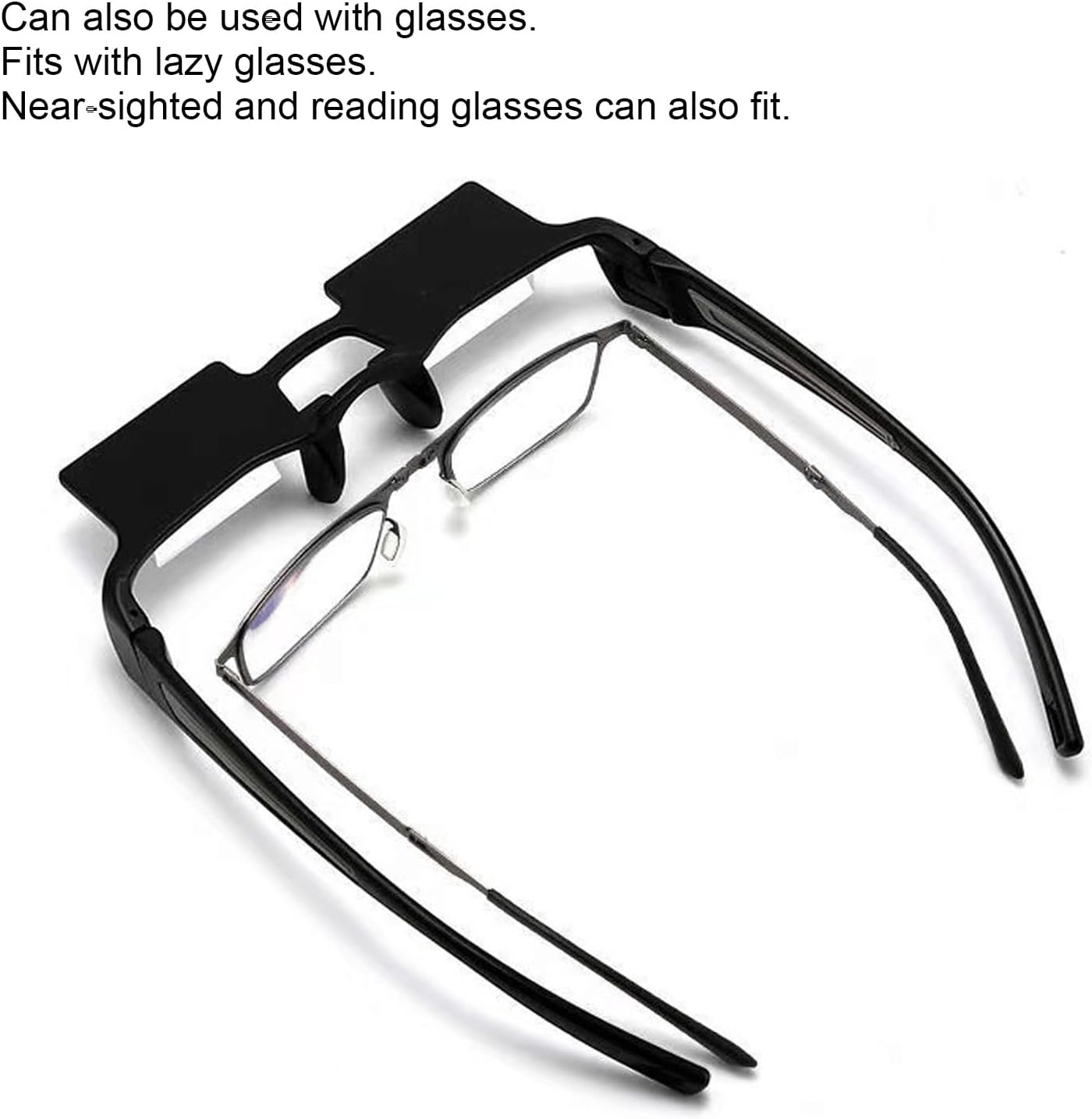 Lazy Glasses, 90&deg; Laying down Glasses, Horizontal View Prism Glasses for Laying down Reading, Watching TV with Glass or Reading Glass image number 5