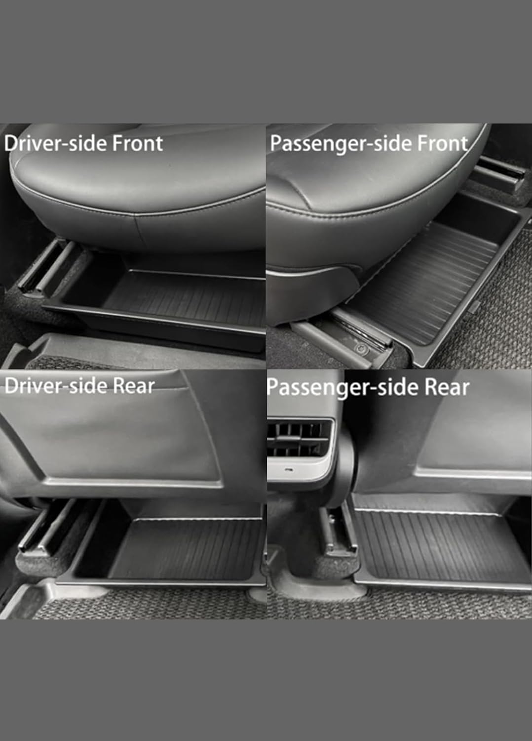 2 Pcs under Seat Storage Compartments for the 2019-2024 Tesla Model Y, with Hidden Storage Trays Designed, Suitable for Washable under Seat Storage of Tesla Model Y Accessories image number 5