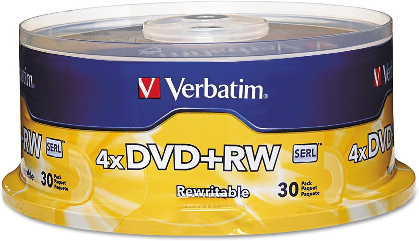 Verbatim 4.7GB 1X- 4X Rewritable Disc DVD plus RW, 30 Disc Spindle 94834 image number 4