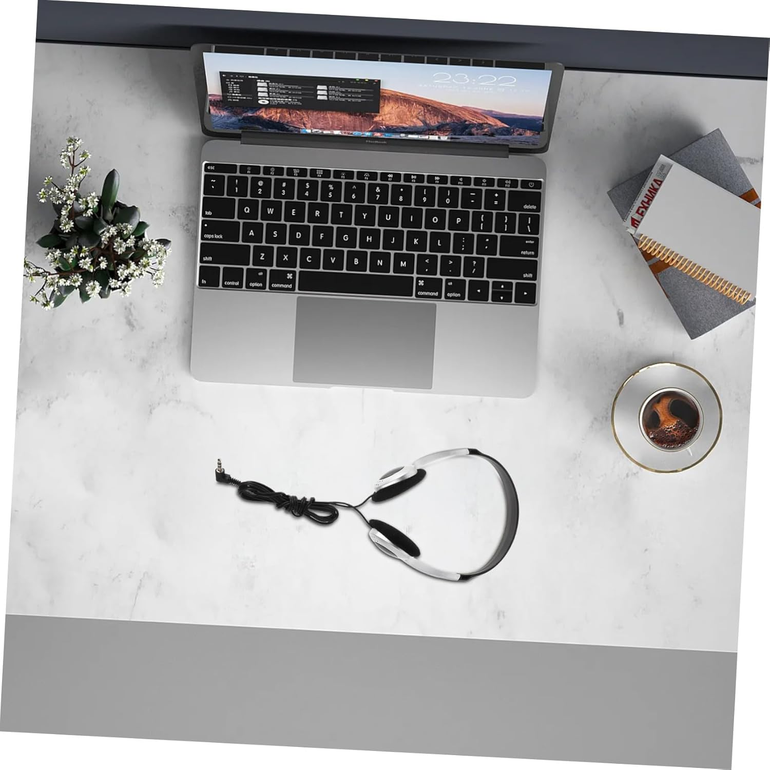 ROMISBABA Retro Silver Wired Ear Headphones with Inline Controls for Students and Compatible with Computers Phones Tablets Clear Sound for Classroom Library Gaming and Travel Use image number 4