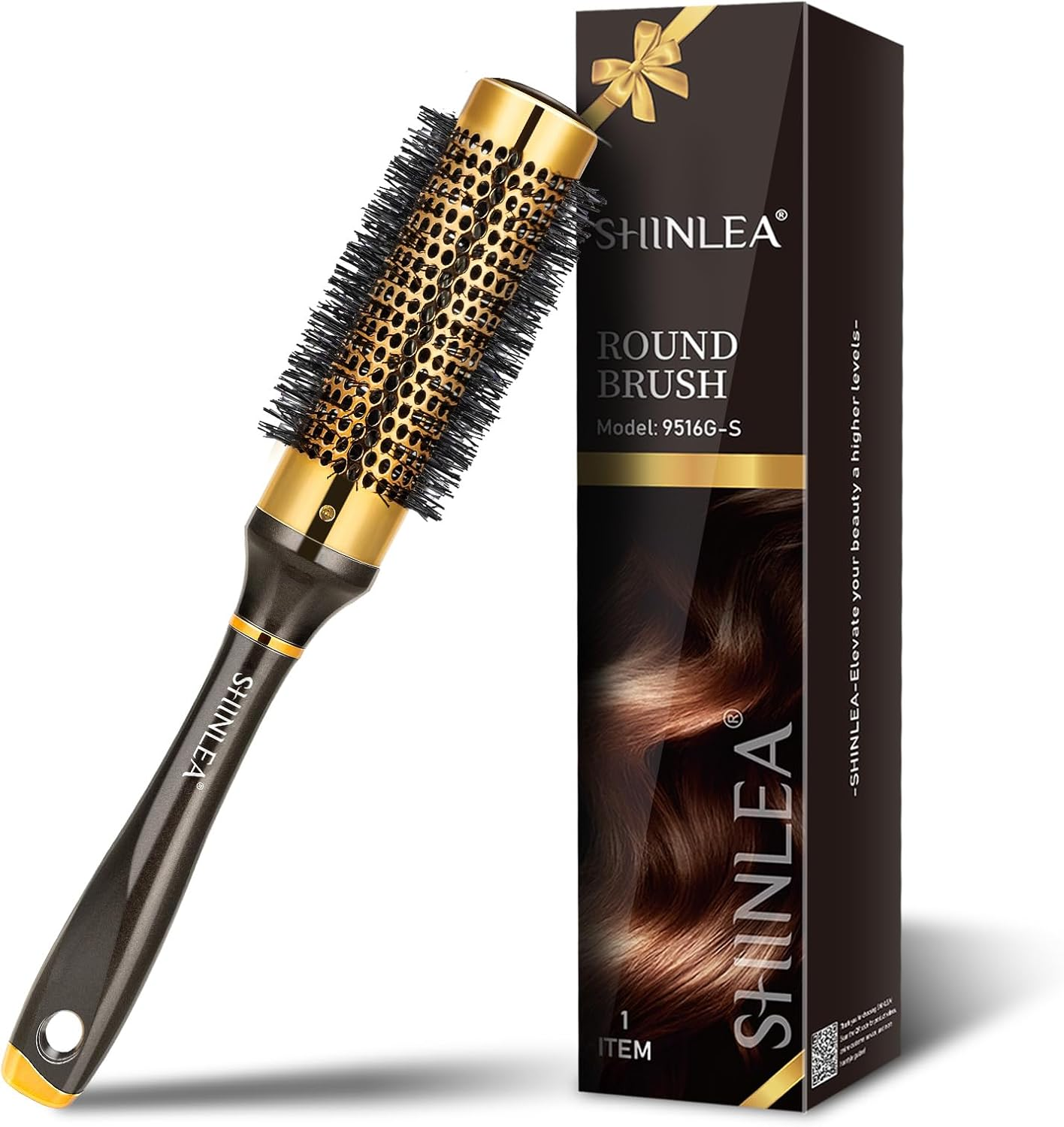 Small round Hair Brush for Short Hair, Aluminum Roller Brush for Blow Drying, Salon Hairbrushes for Women Curly and Straight Hair - 1.3 Inch Barrel, 1.9 Inch with Bristles image number 2