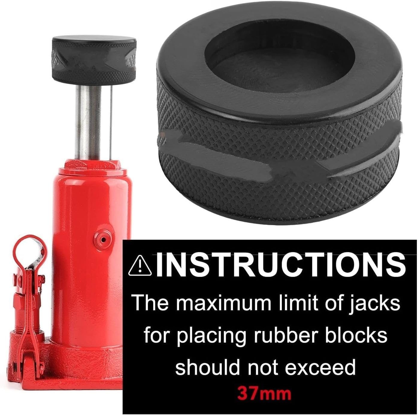 Rubber Bottle Jack Pad Support Point Adapter Jacking Car Removal Repair Tool, for 10 Ton Bottle Jacks, Auto Accessories 60 X 30Mm Car Jack Stand Pad image number 1