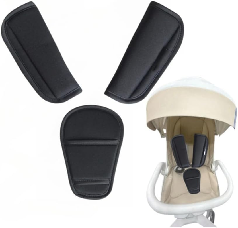 Seat Belt Shoulder Pad,Belts Pads Shoulder Strap Baby Stroller Car Seat Strap Universal Baby Stroller Car Seat Strap Covers Soft Seat Belt Cushion Fits Most Car Seat(Black) image number 2