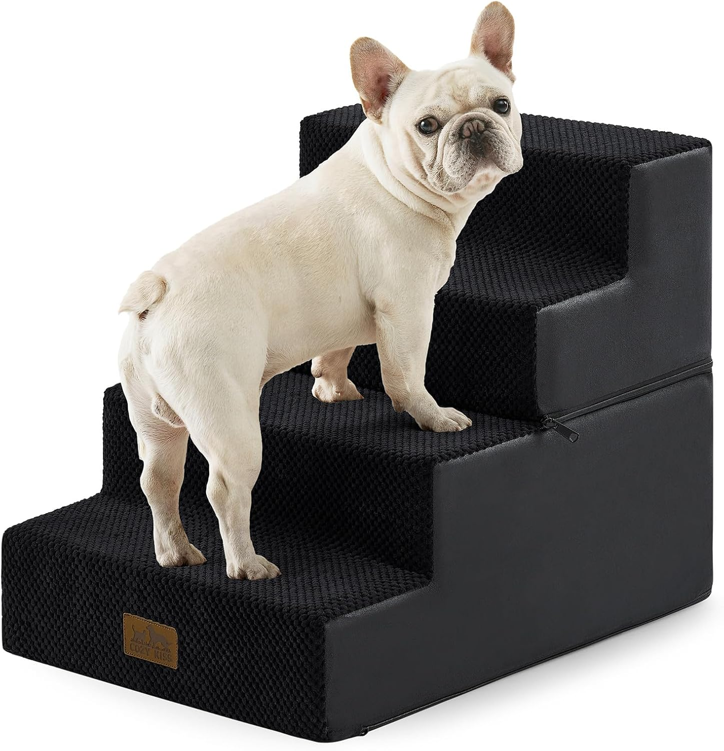 Cozy KISS 4 Tier Removable Pet Stairs, 15.7X23.6X17.7 Inch, Beige