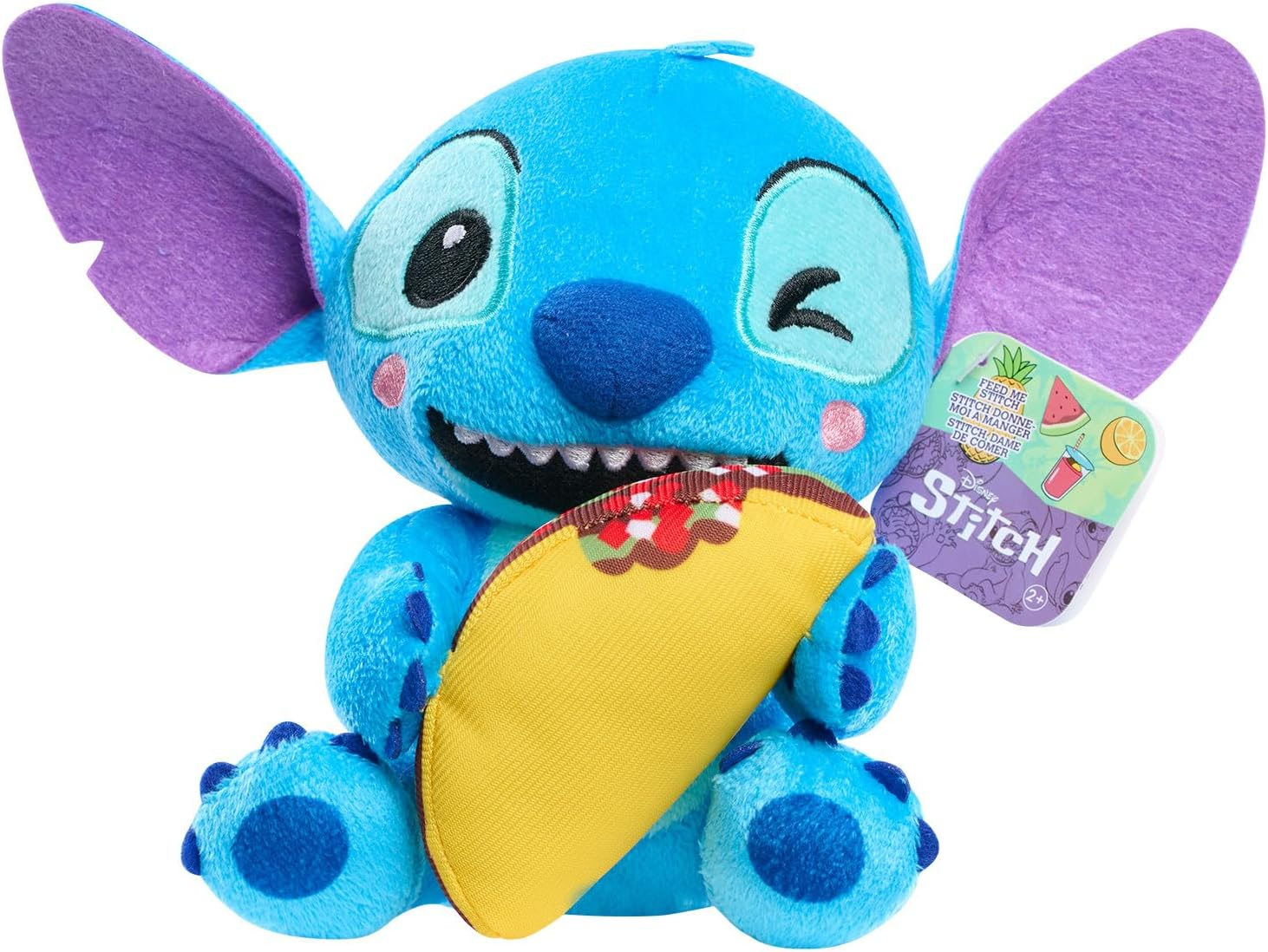 Disney Stitch Small 7-Inch Plush Stuffed Animal, Stitch with Taco, Kids Toys for Ages 2 up by Just Play image number 2
