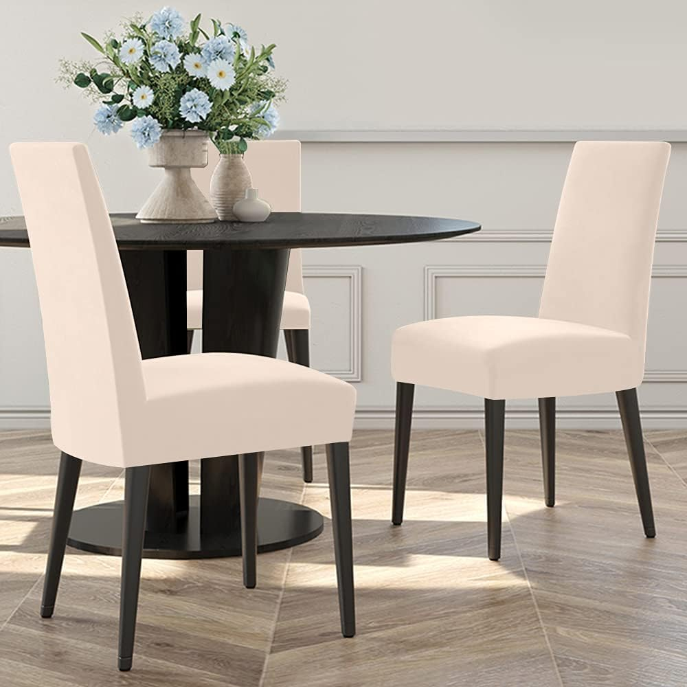 WOTOW Dining Room Chair Cover Set of 6, High Elasticity Removable and Washable Chair Cushion Protector for Kitchen Home Party image number 2
