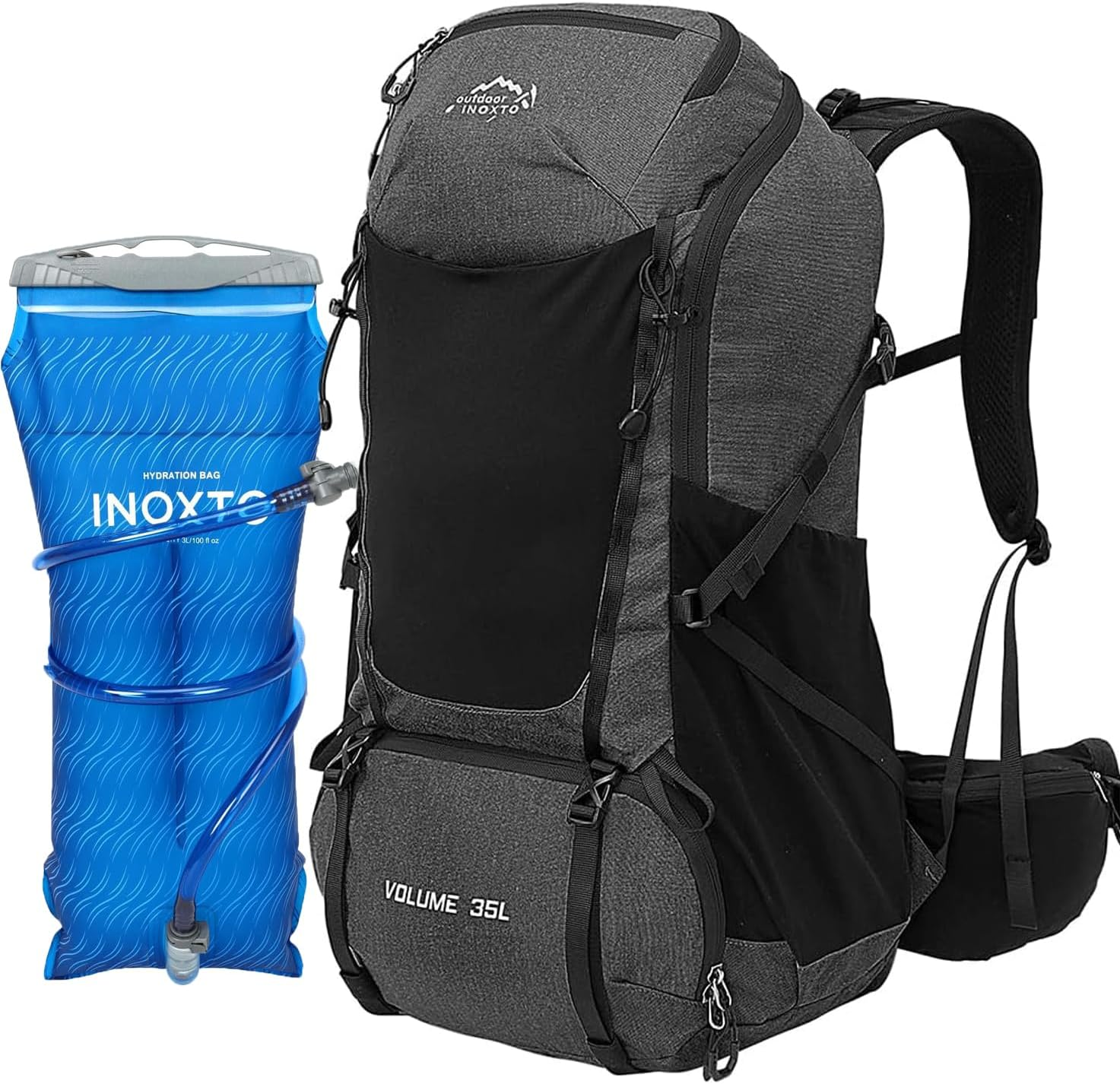 INOXTO 40L Hiking Backpack, Camping Backpack with Waterproof Rain Cover for Men, Outdoor Sport Travel Daypack for Climbing