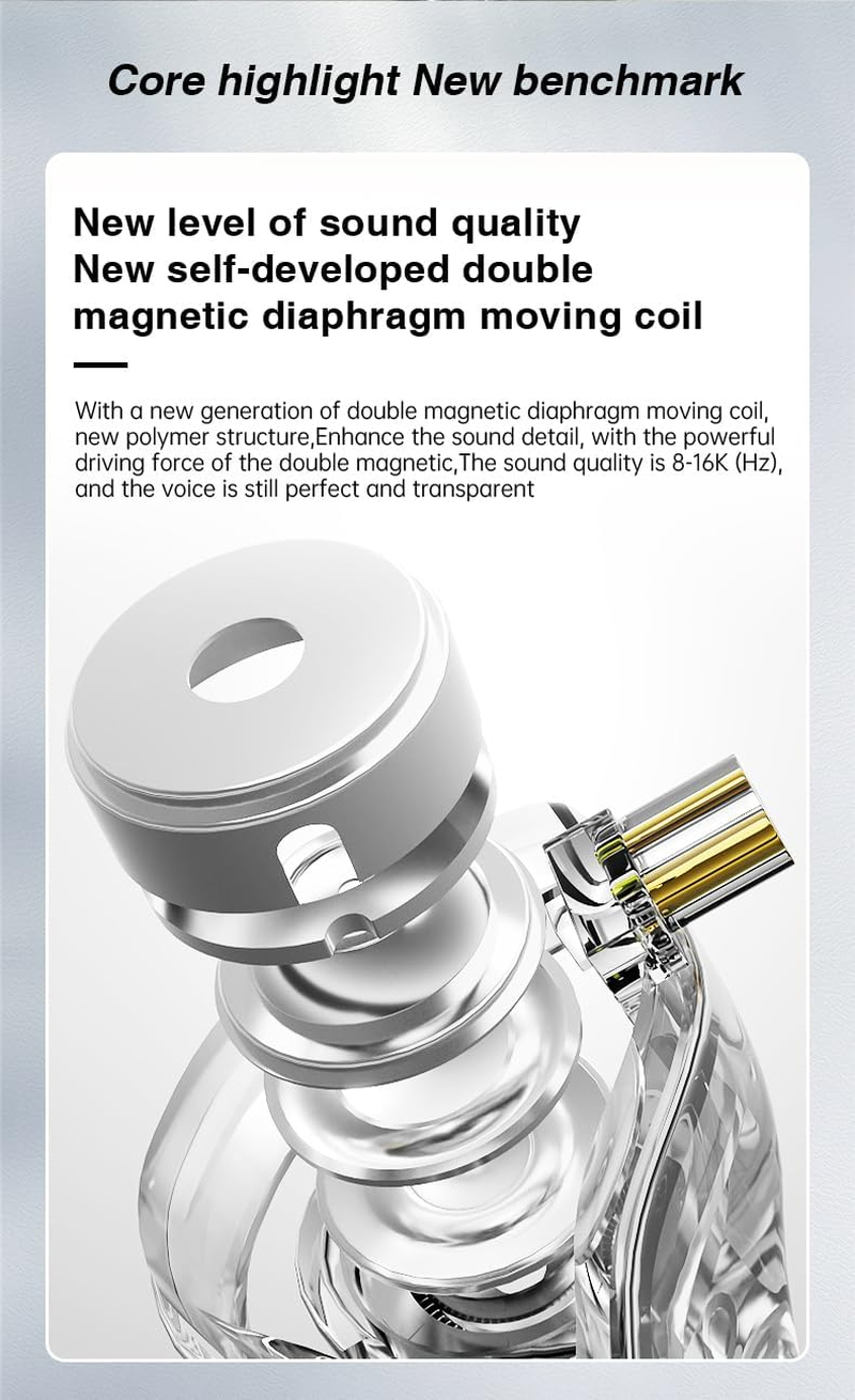 KAMINRUN ND Venus In-Ear Monitor Headphones, 10 Mm Double Magnetic Dynamic Driver IEM Earphones, Hifi Wired Gaming Earbuds, 2 Pin Detachable Cable (Without Mic, Black, 3.5 Mm Plug) image number 6