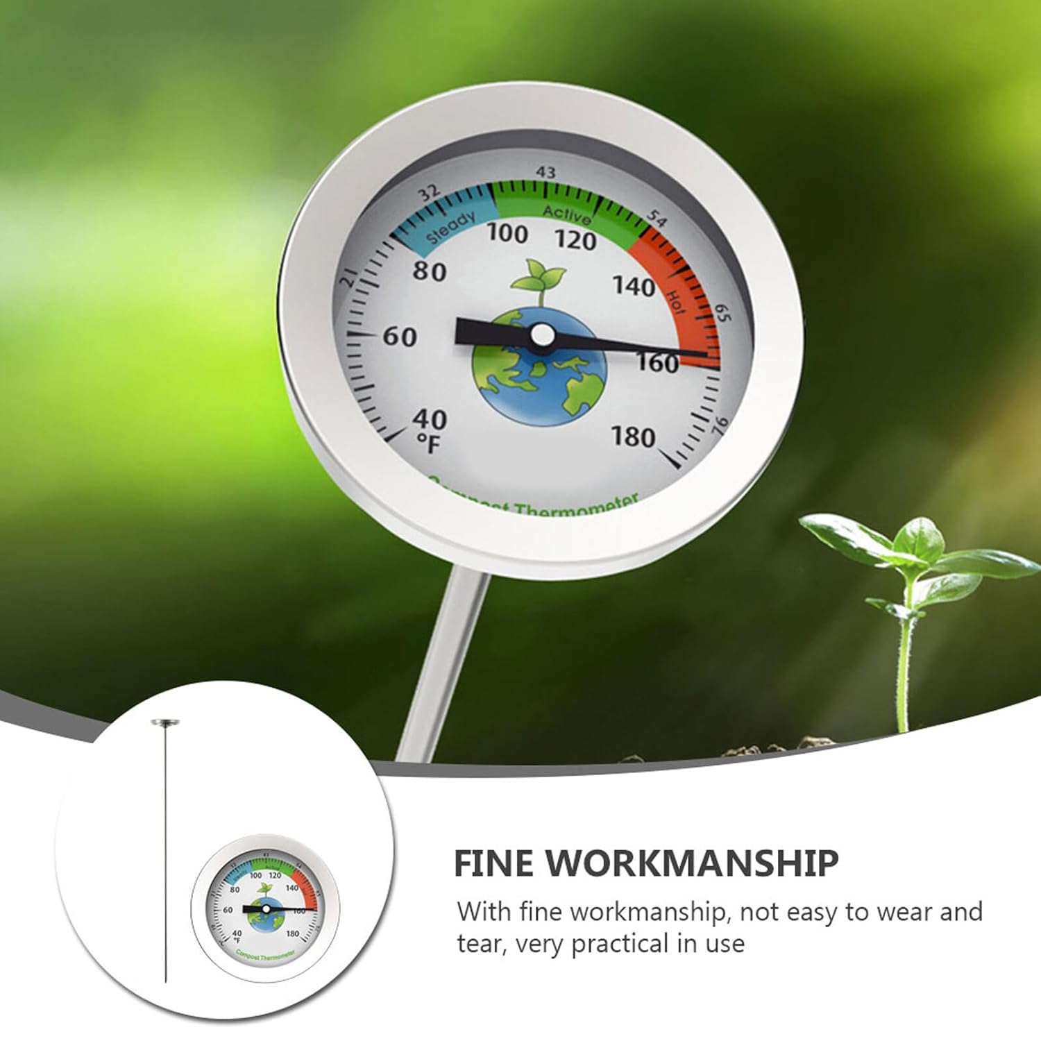 YARNOW Soil Thermometer with Precision Probe for Gardening and Composting Accurate Measurement Physical Sensor for Outdoor Soil Temperature Monitoring image number 5