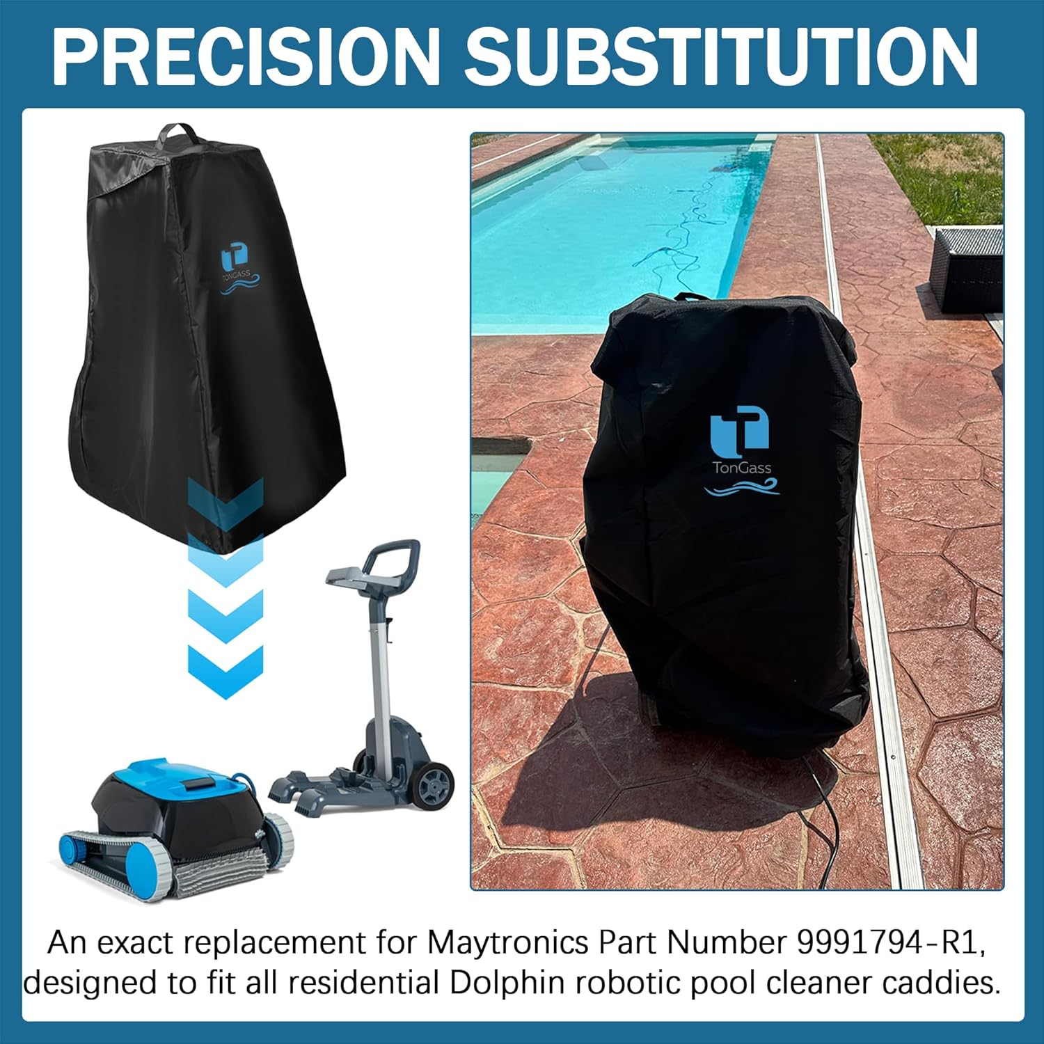 Tongass Swimming Pool Cleaner Classic Caddy Cover Compatible with Dolphin Robotic - Exact Replacement for Maytronics Part Number 9991794-R1