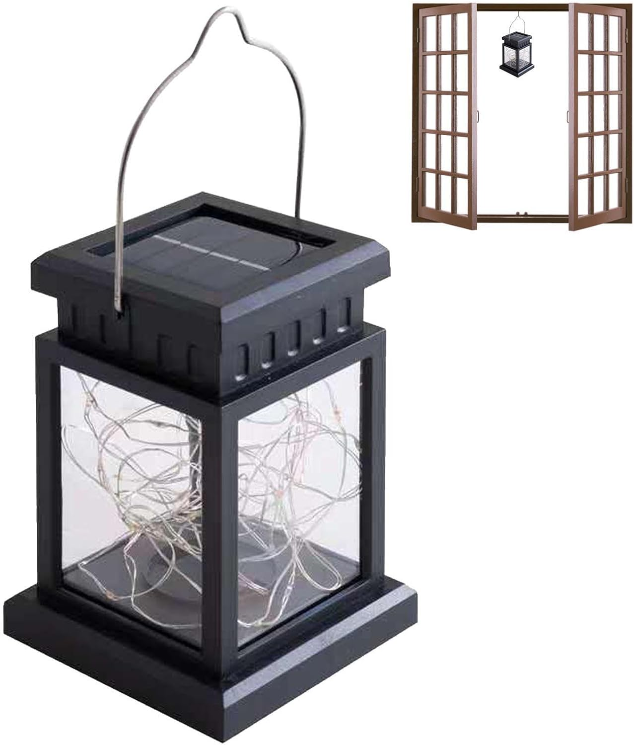 Outdoor Solar Powered Lantern,Waterproof Outdoor Lanterns for Patio | Portable Lamp Solar Powered for Yard Decor, Camping Decor, Garden image number 4