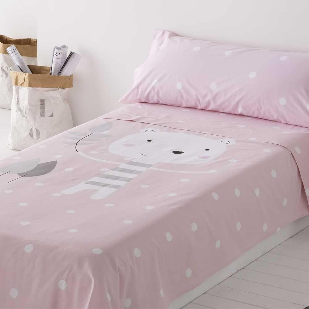 COTTON Artean Children'S Duvet Cover Set 105 X 190/200 Cm 100% Cotton Pink image number 2