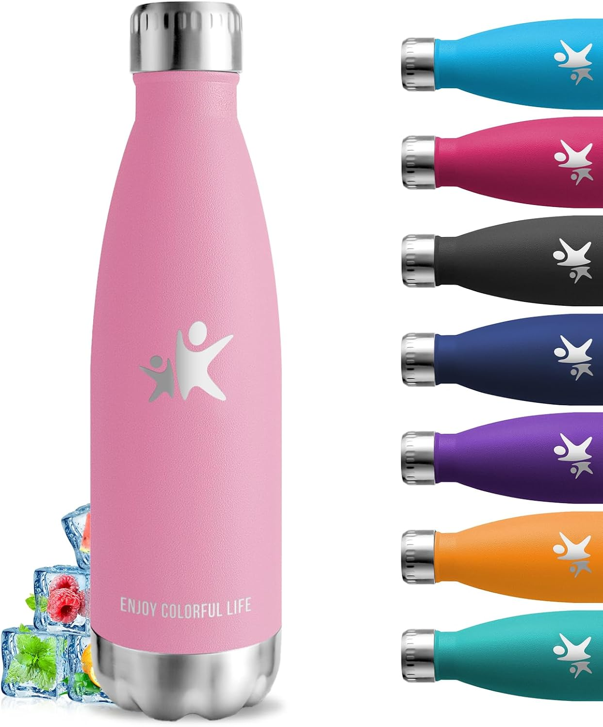 Stainless Steel Drinking Bottle, 750 Ml, Bpa-Free, Insulated Flask, Double-Walled, Leak-Proof, with Screw Cap, Girls' Water Bottle for School, Sports, Camping