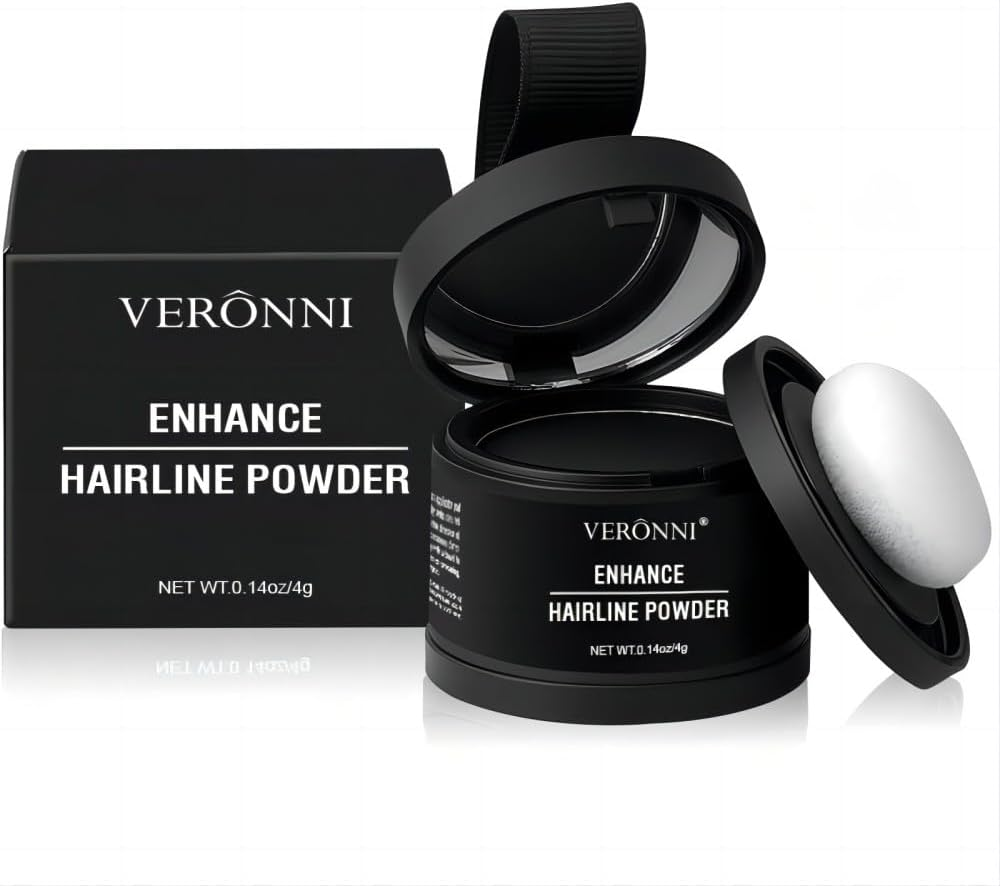 VERONNI Hairline Powder, Root Cover up Hairline Powder for Thinning Hair Women Men Eyebrows, Beard Line,Waterproof Long Lasting Hair Shadow Powder (Medium Brown, 13)