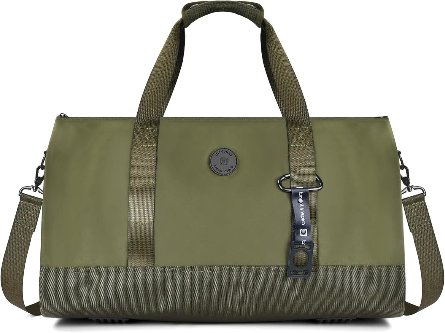 Travel Inspira Convertible Garment Bag for Travel - Carry on Garment Duffle Weekender Bag with Extended Shoe Compartment & Shoulder Straps, 2 in 1 Waterproof Hanging Suitcase Suit Bag (Army Green) - Army Green image number 6