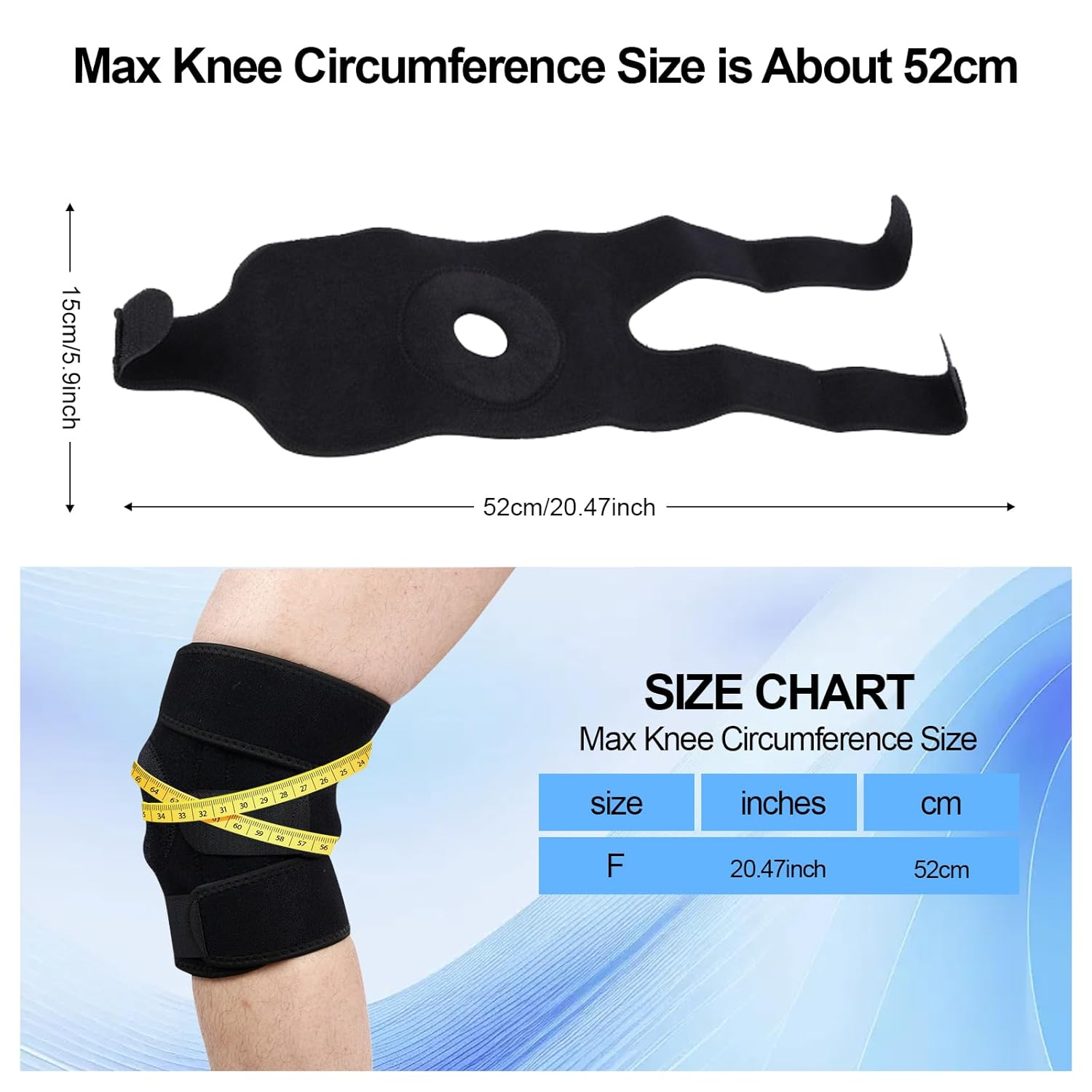 Knee Brace, Adjustable Compression Knee Sleeve with Open Patella Protect Pads for Men Women Sports Athlete Joint Support, Injury Recovery, Meniscus Tear, Pain Relief image number 1