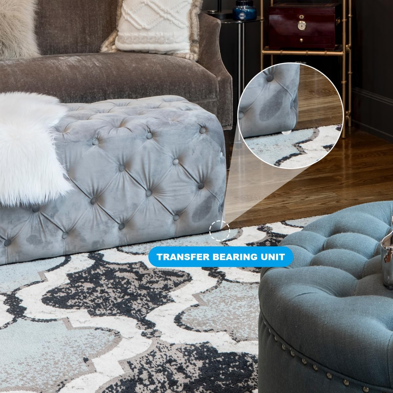 ULTECHNOVO Nylon Casters 7Pcs - 360 Swivel Ball Caster Wheels for Furniture Screw Mounted Wheels for Office and Home Use image number 6