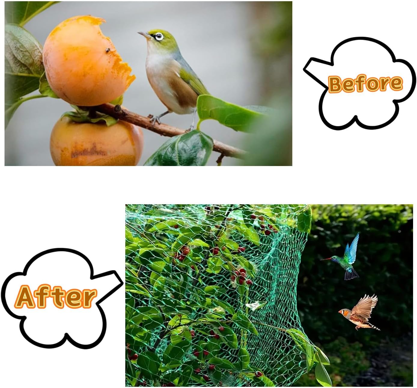 Durable 4M X 10M anti Bird Protection Net, Reusable Corrosion Resistance Garden Protective Fencing Mesh to Protect Seedlings, Plants, Flowers, Fruit Trees, Vegetables from Rodents, Birds, Deer image number 2