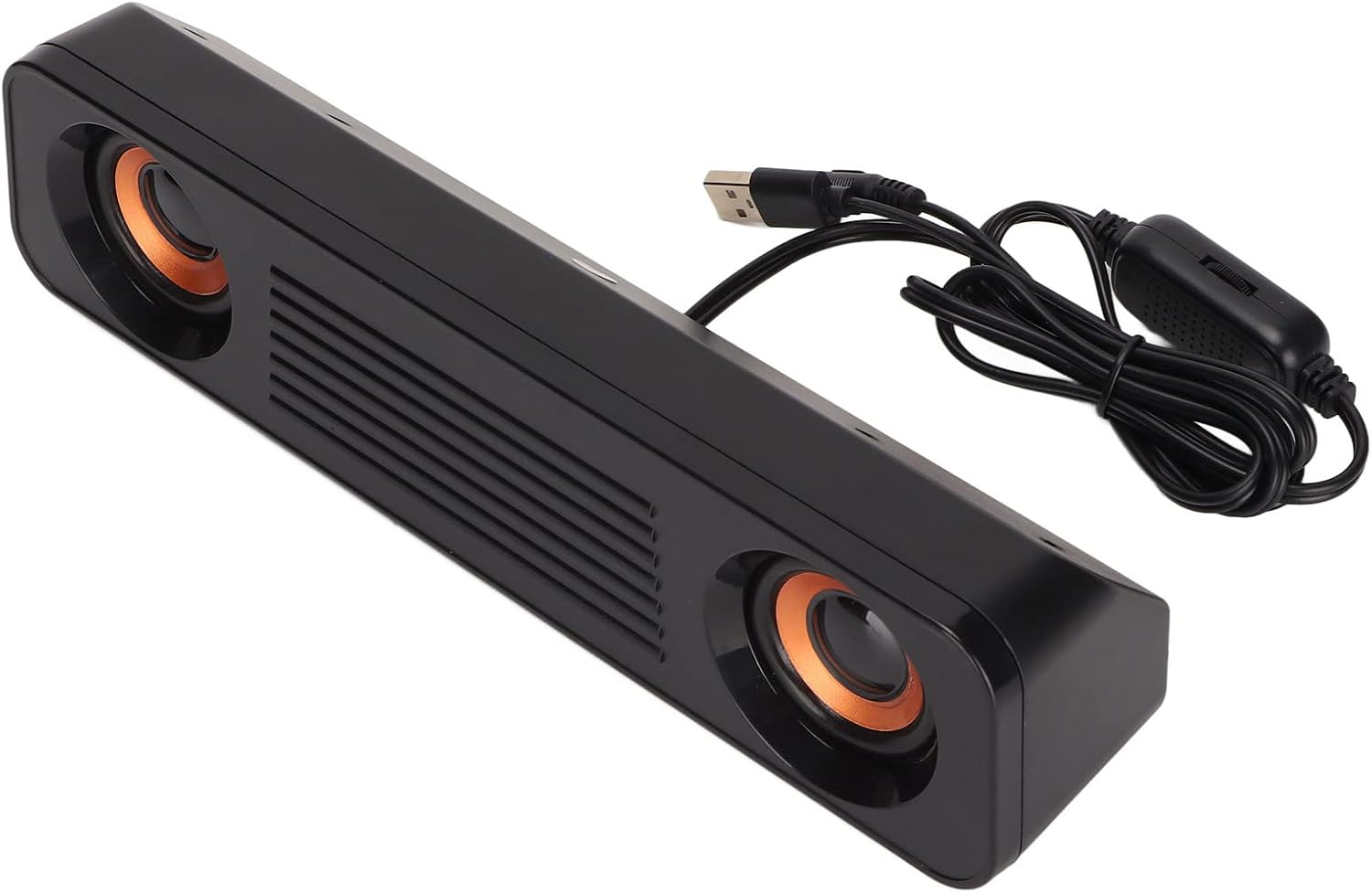 3.5Mm Computer Speakers for Desktop TV, USB Powered Compact Stereo Subwoofer, Wired Hifi Computer Sound Bar 360&deg; Surround Sound Long Speaker for Monitor, Laptop image number 2